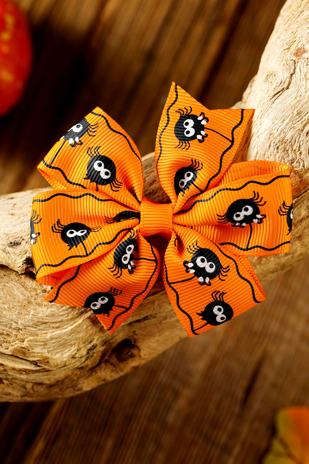 Citrus 4pcs Ghost Spider Skull Print Halloween Bowknot Hair Clip Set