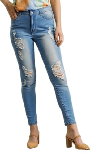 Umgee 5 Pockets Distressed Detail Stretch Denim Skinny Jeans