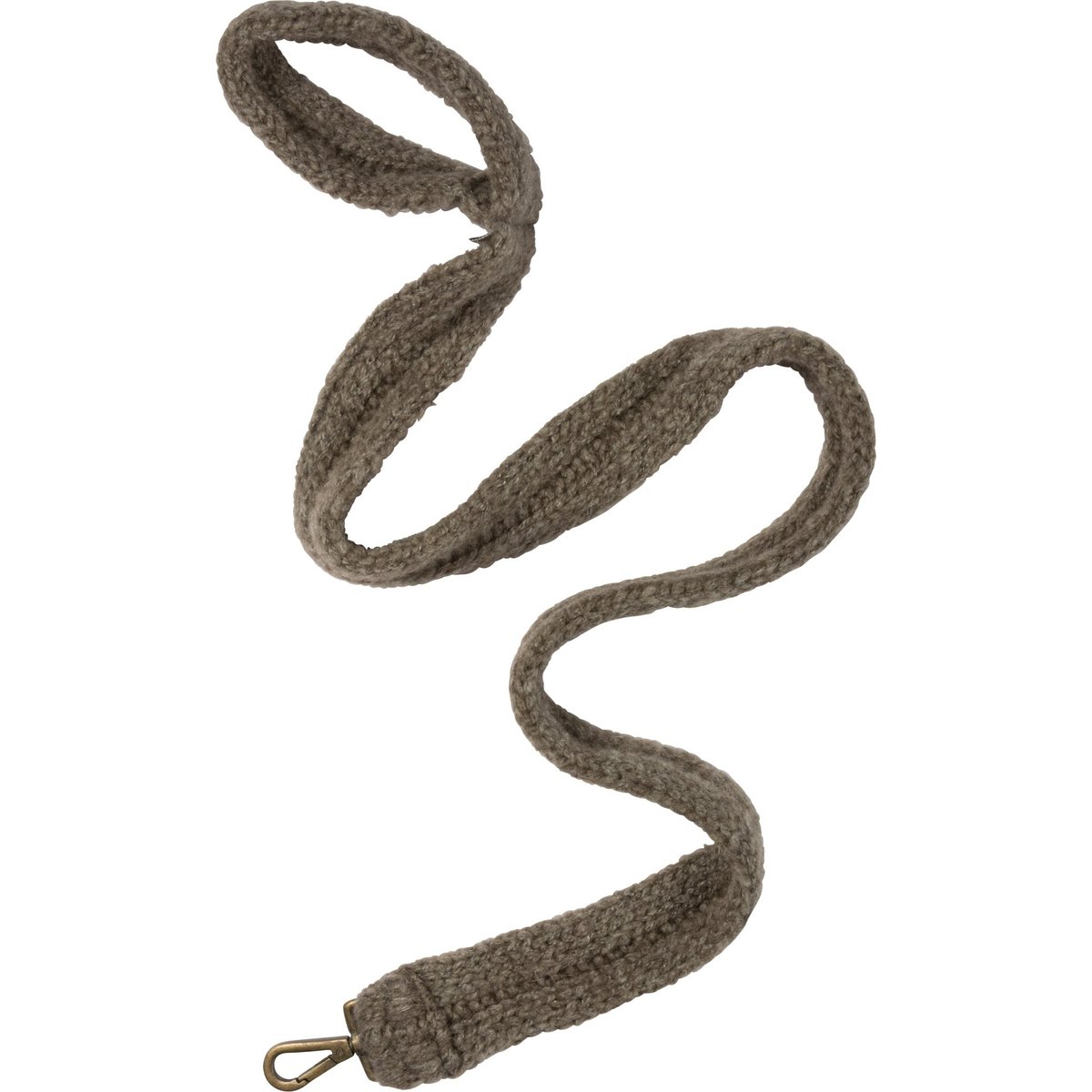 Durable Gray Wool Cable Knit Dog Leash with Antiqued Metal Clasp
