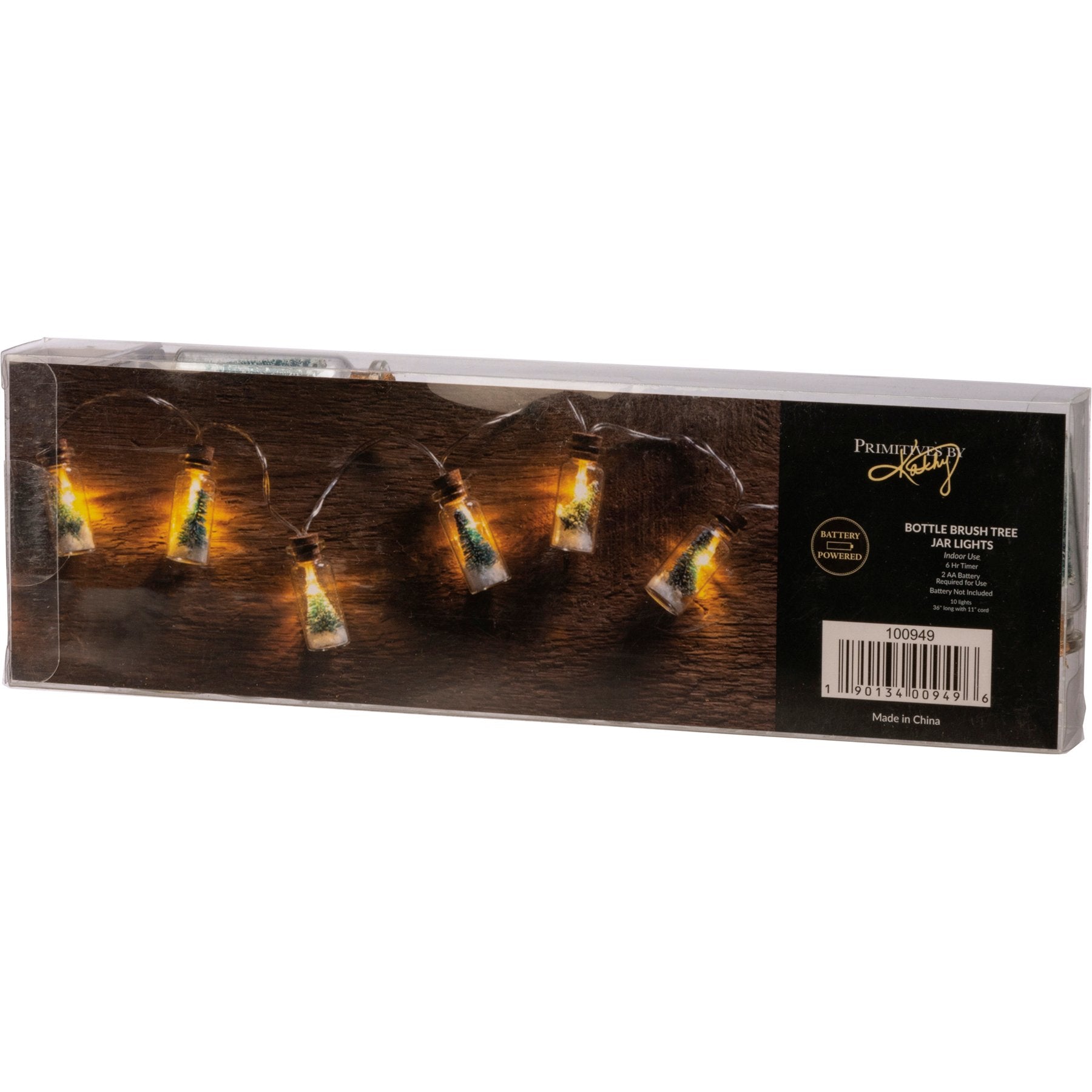 Whimsical Bottle Brush Tree Jar String Lights with 6-Hour Auto Timer