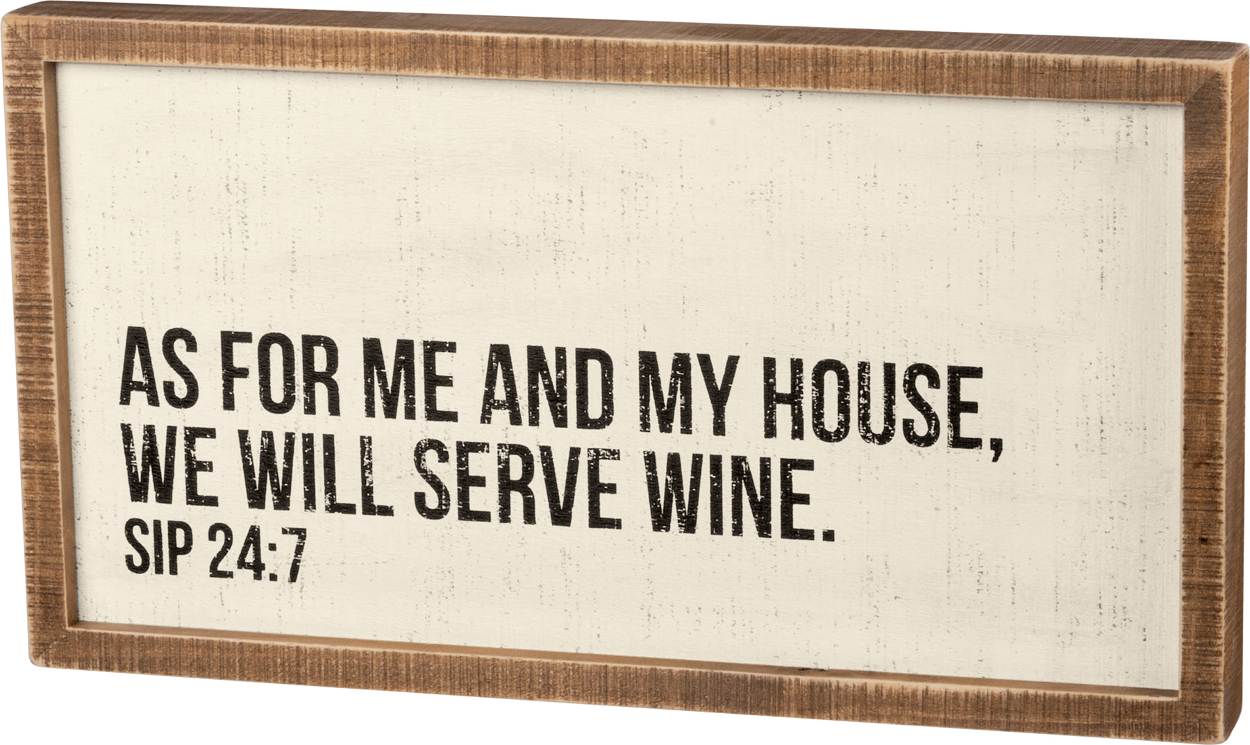 Humorous 'We Will Serve Wine' Wood Inset Box Sign for Home Decor