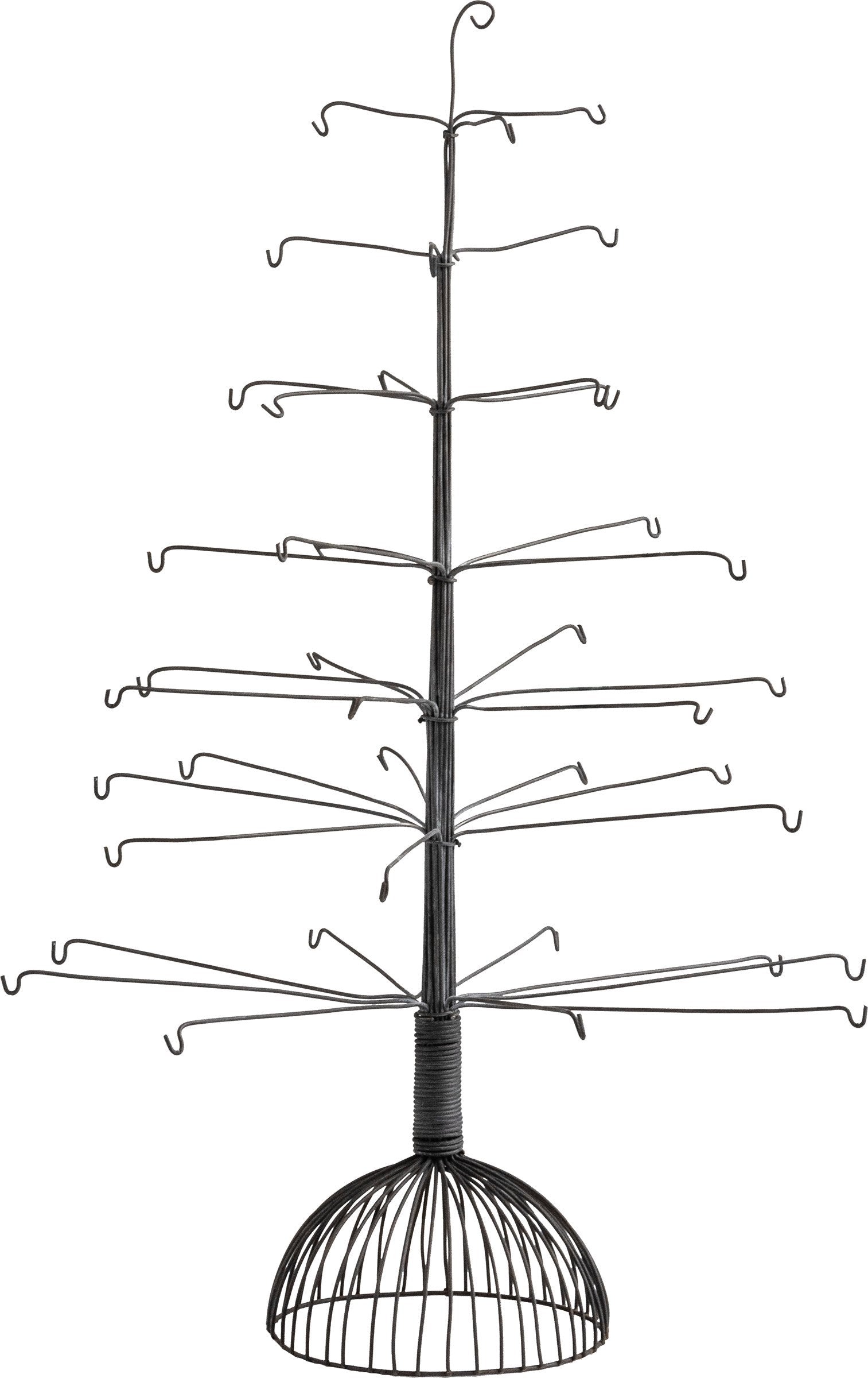 Minimalist Wire Christmas Tree Display with Hook Branches for Ornaments and Lights
