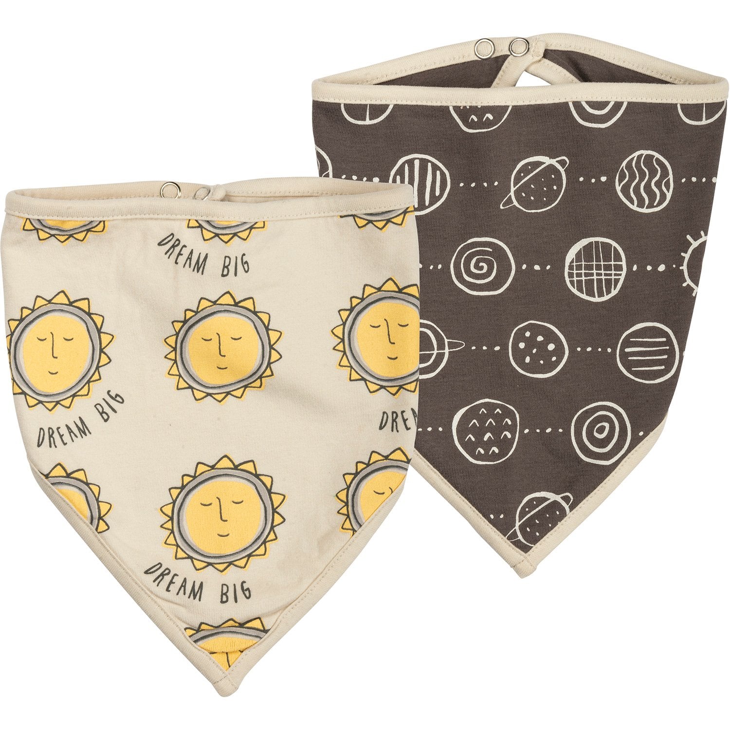 Sweet Baby 'Dream Big' Sun Planet Bandana Bib Set, 2-Pack, Cotton