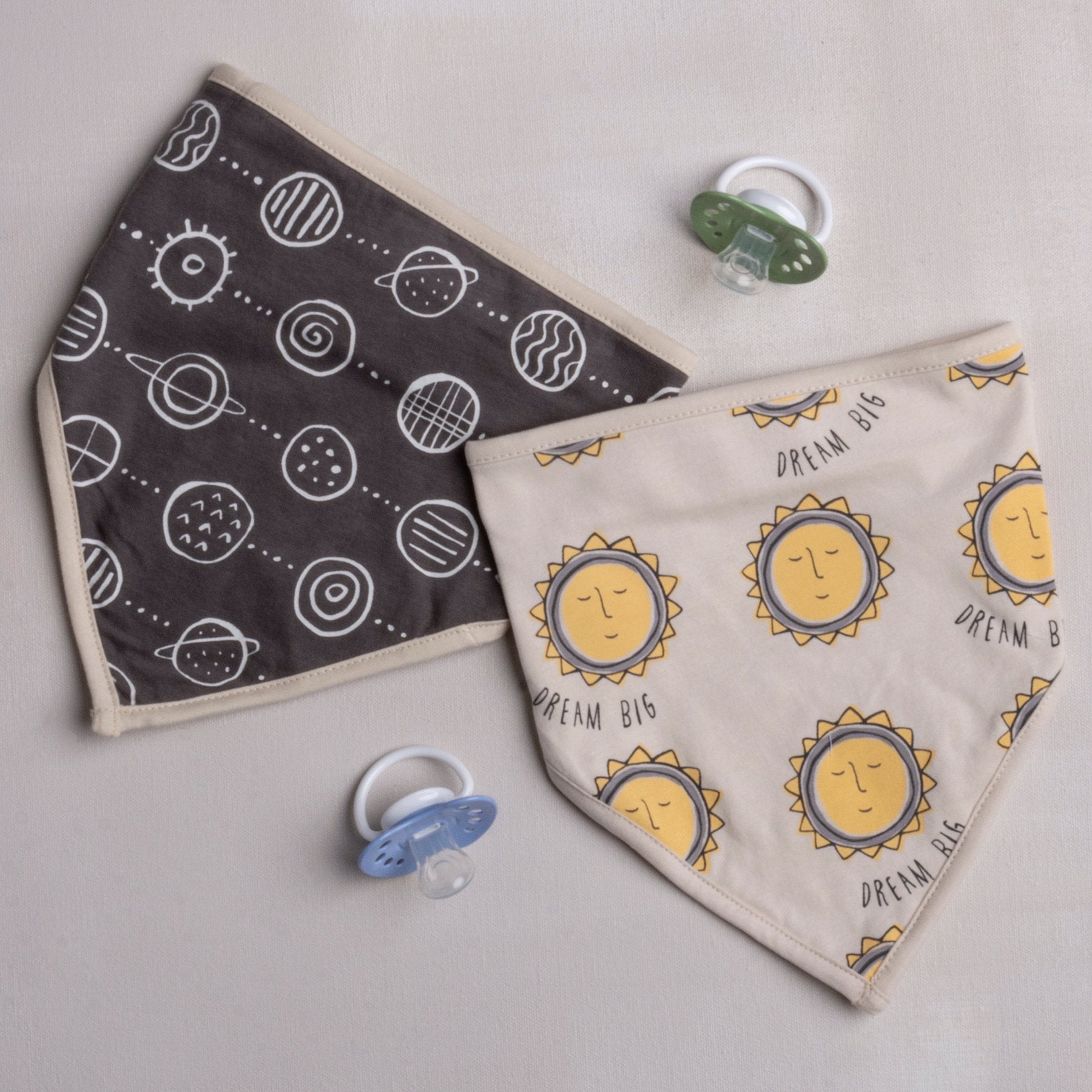 Sweet Baby 'Dream Big' Sun Planet Bandana Bib Set, 2-Pack, Cotton