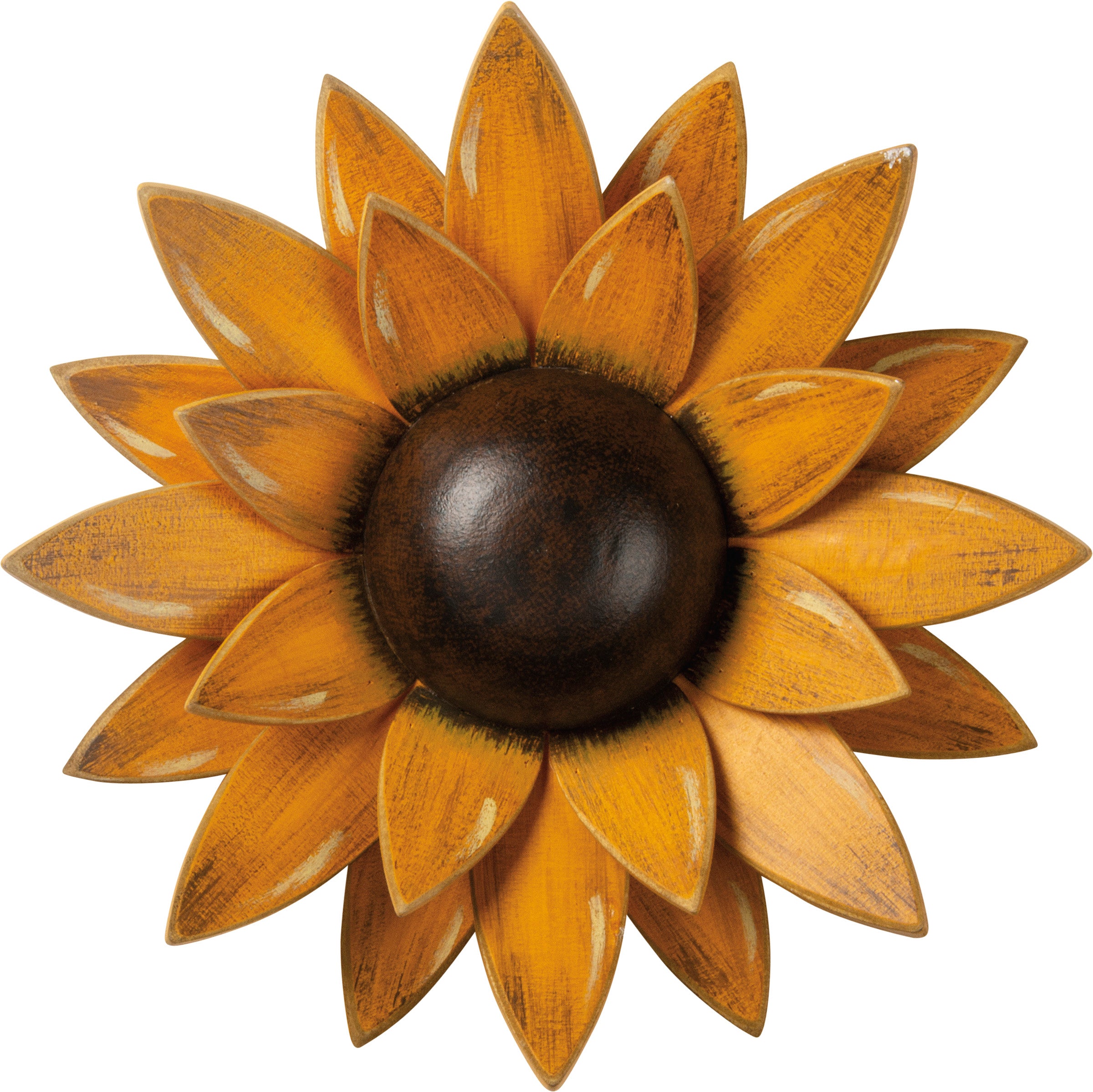 Rustic Wooden Sunflower Wall Decor Garden Art Hand-Painted Farmhouse Accent