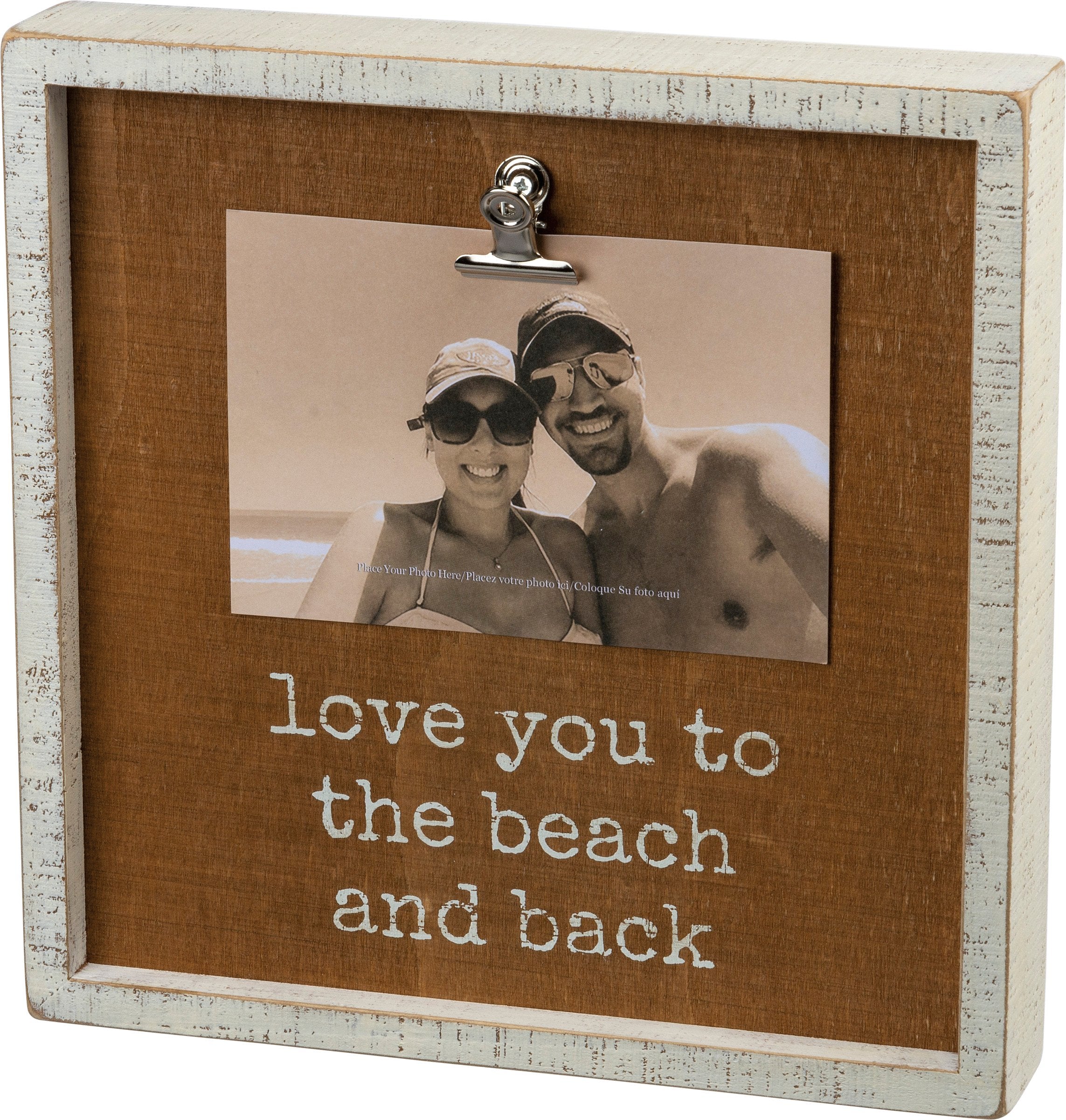 Coastal 'Love You To The Beach And Back' Wood Inset Box Photo Frame