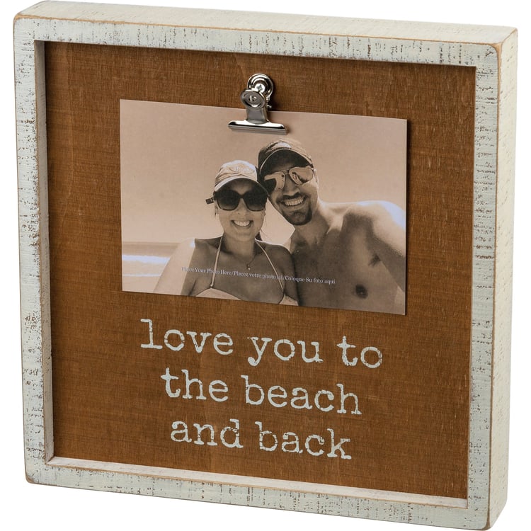 Coastal 'Love You To The Beach And Back' Wood Inset Box Photo Frame