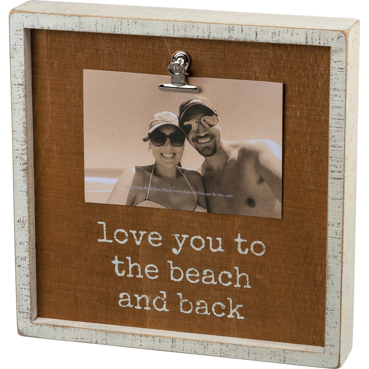 Coastal 'Love You To The Beach And Back' Wood Inset Box Photo Frame