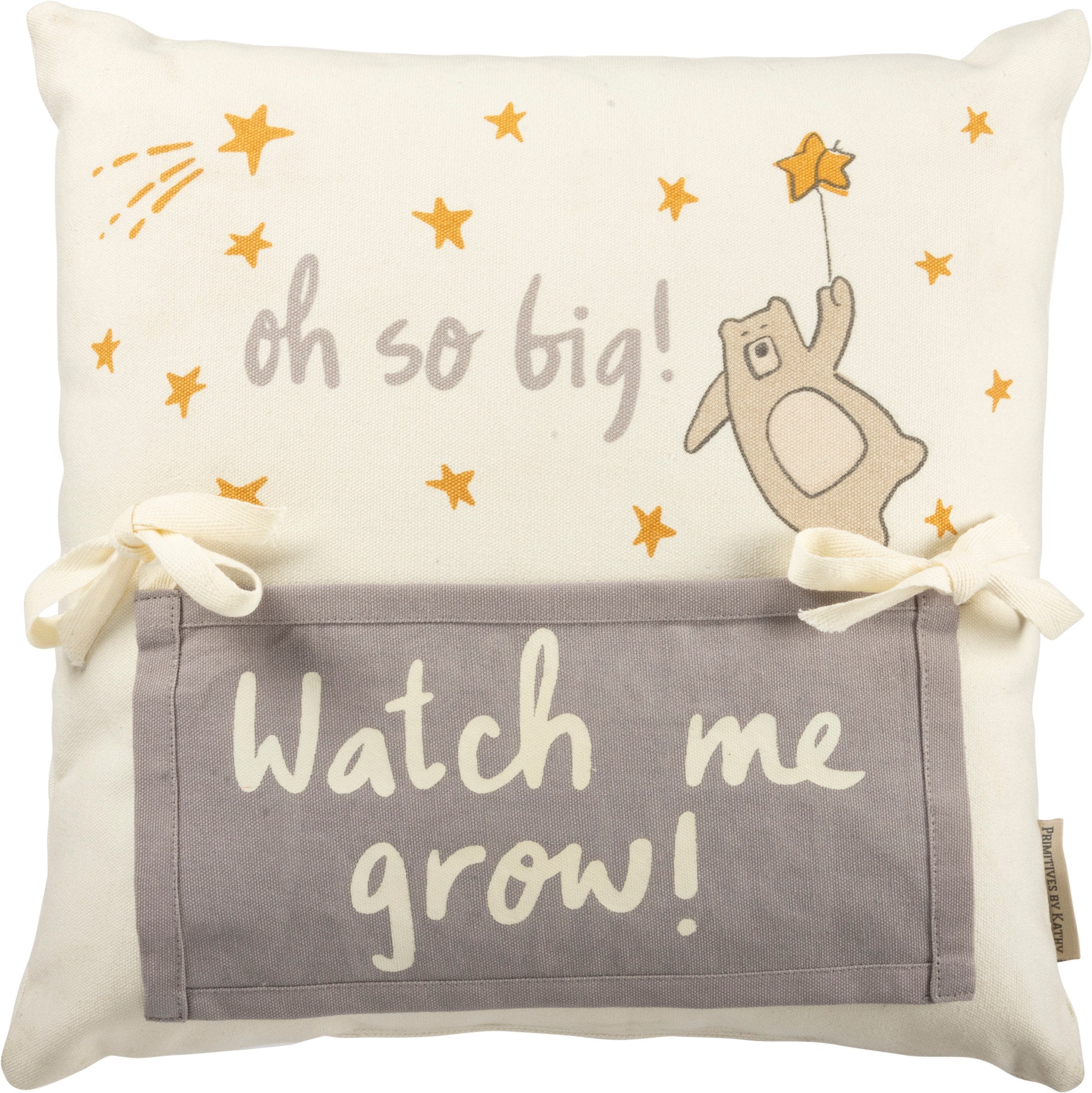 Cute Baby Monthly Milestone Growth Keepsake Pillow with Interchangeable Panels