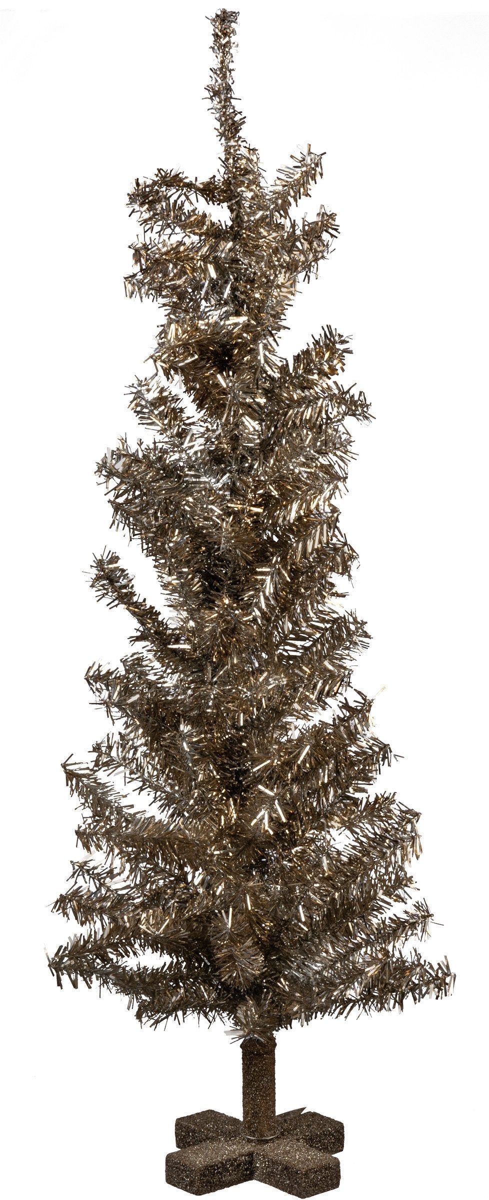 Dazzling Silver Tinsel Christmas Tree - 23.5 Inch Festive Holiday Decor
