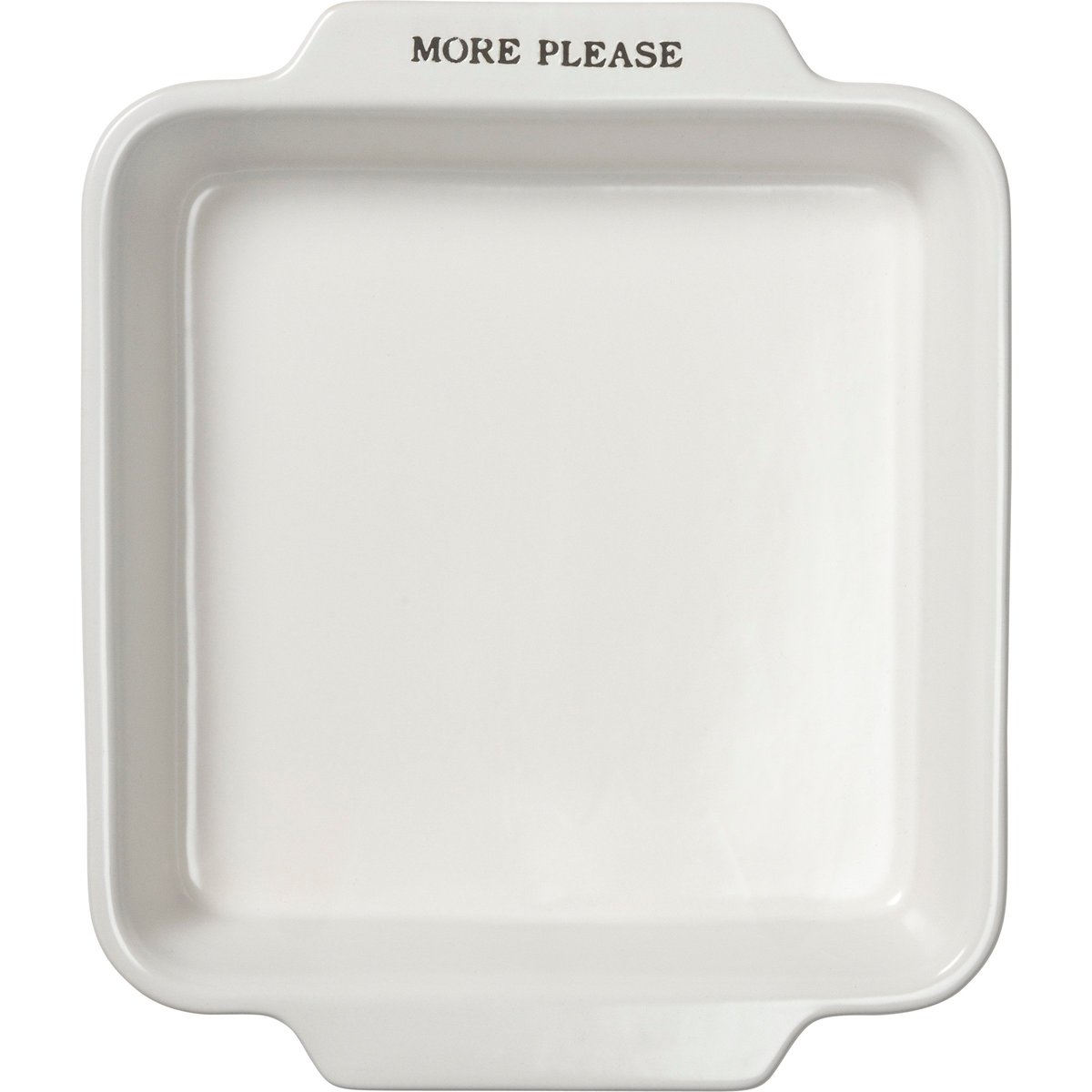 Charming Farmhouse Stoneware Square Baker Set - 'More Please' Dish Trio