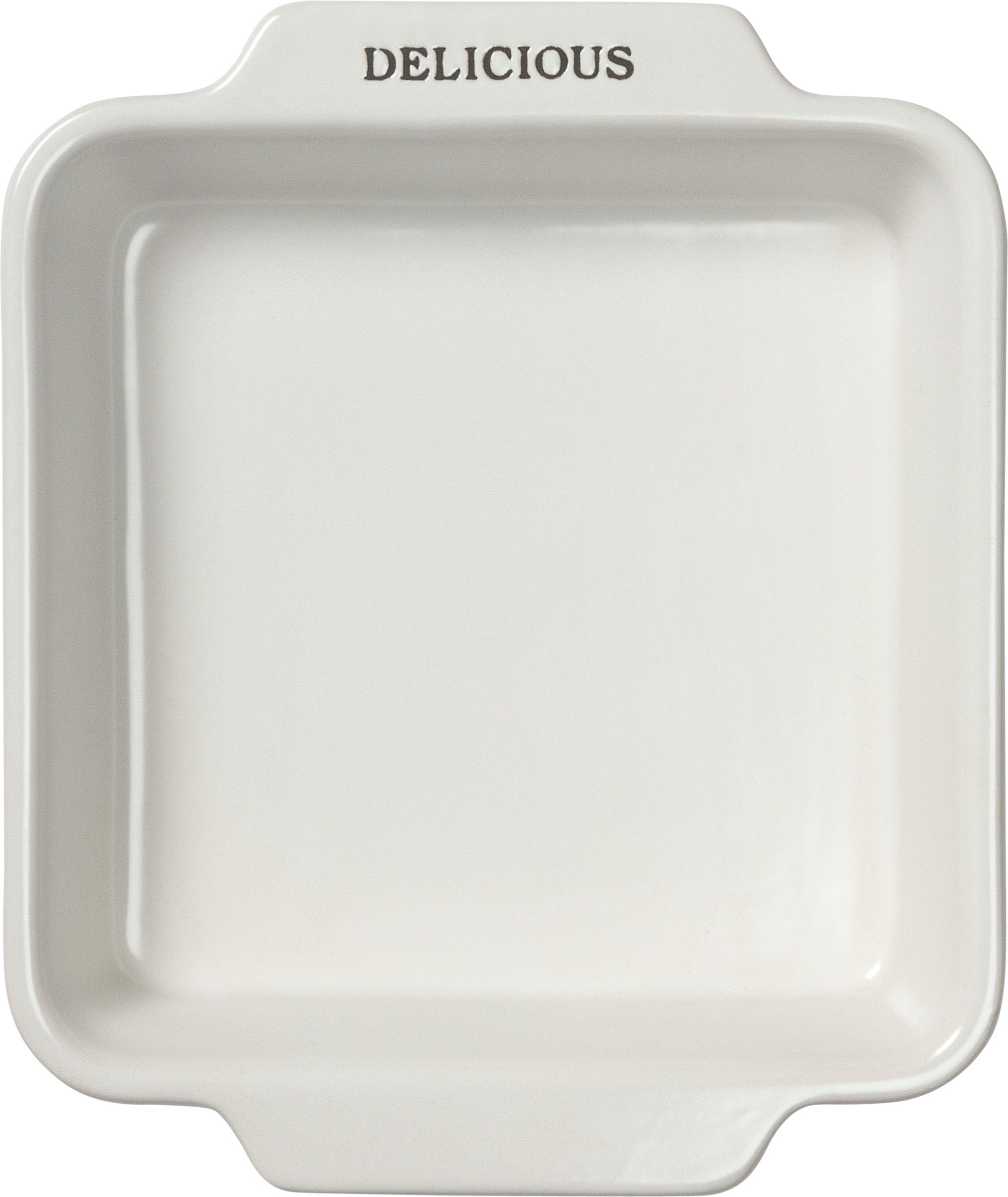 Charming Farmhouse Stoneware Square Baker Set - 'More Please' Dish Trio