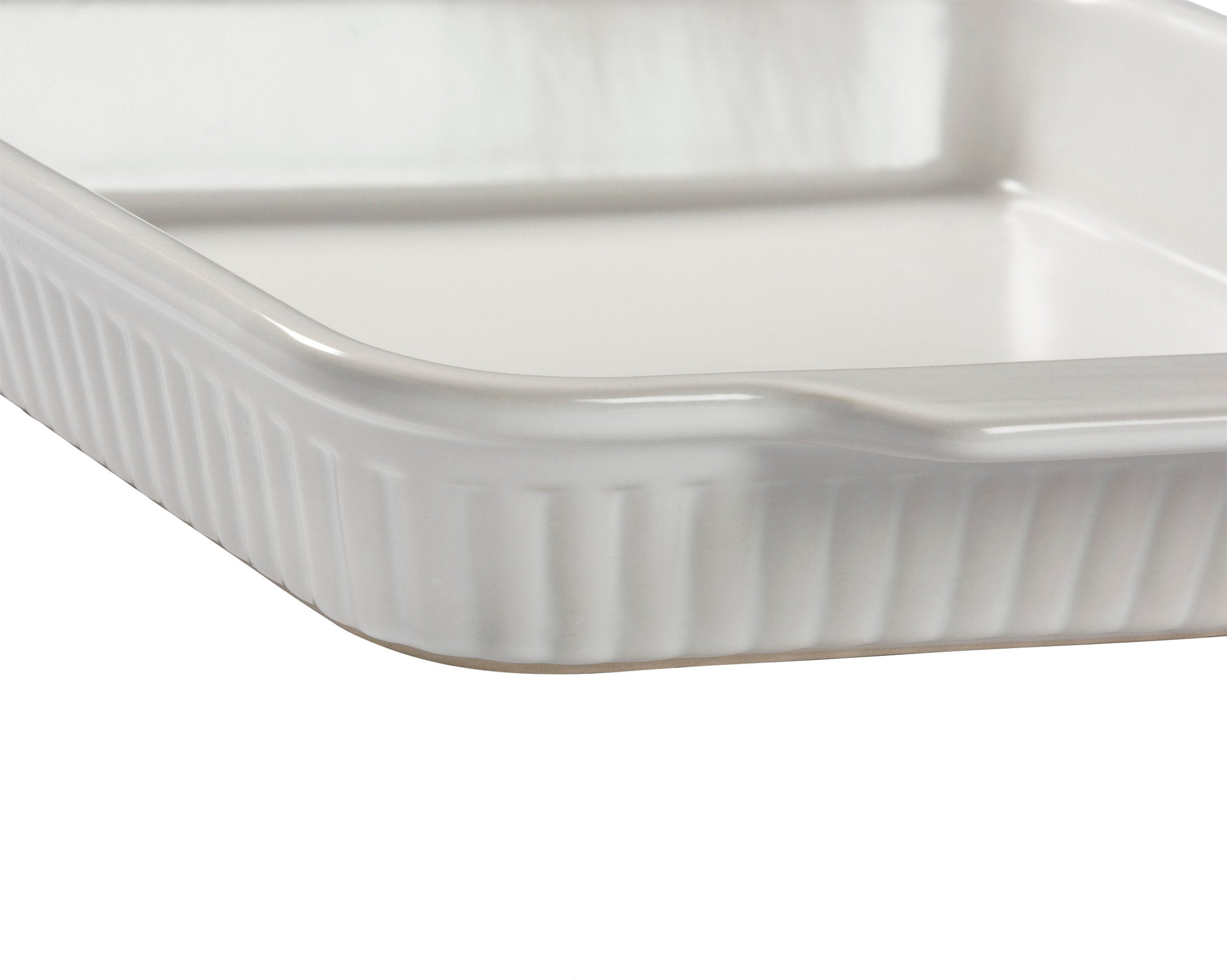 Charming Farmhouse Stoneware Square Baker Set - 'More Please' Dish Trio