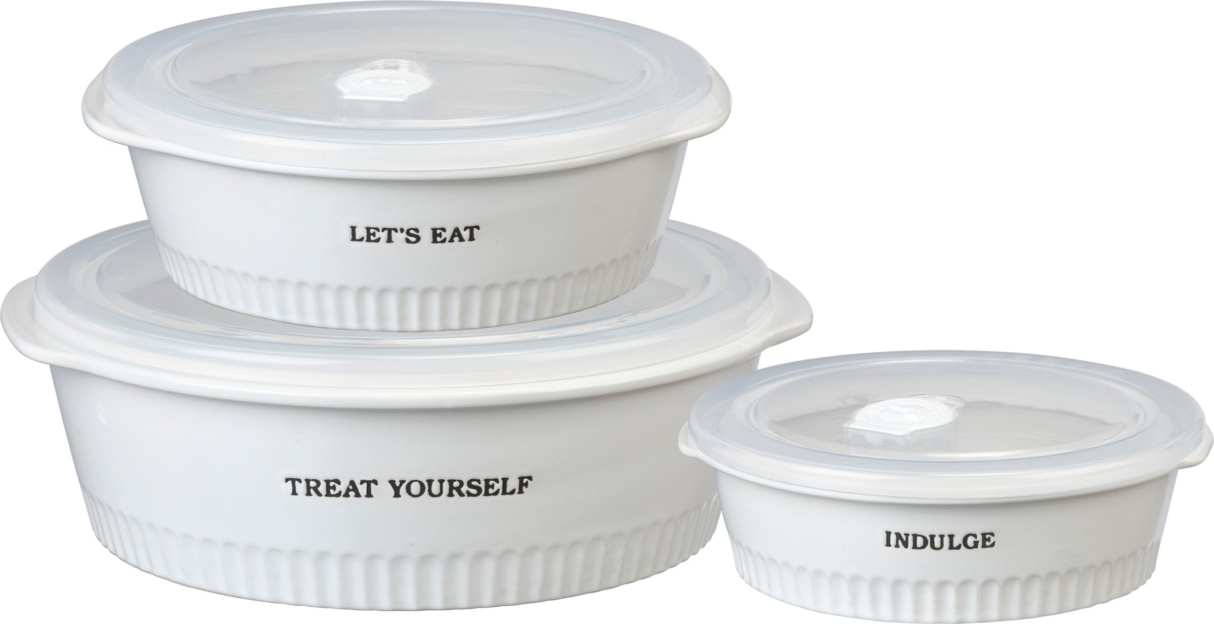 Charming Farmhouse Stoneware Nesting Casserole Set with Date Dial Lids