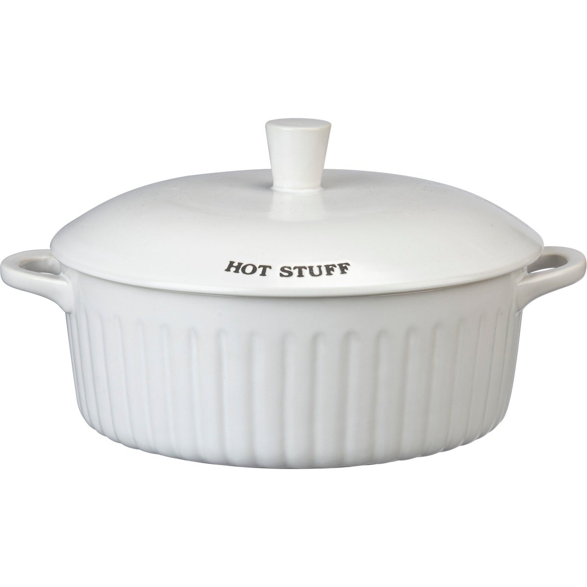 Primitives By Kathy Farmhouse White Stoneware Covered Casserole Dish Set, 2-Piece