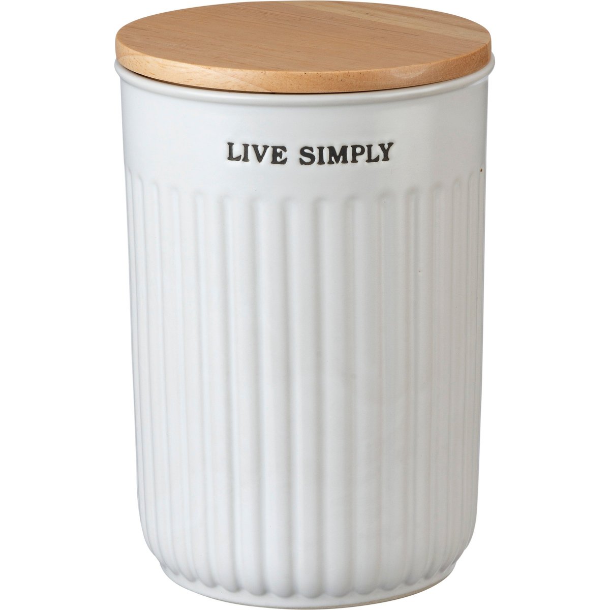 Primitives by Kathy Inspirational Stoneware Canister Set with Wood Lids
