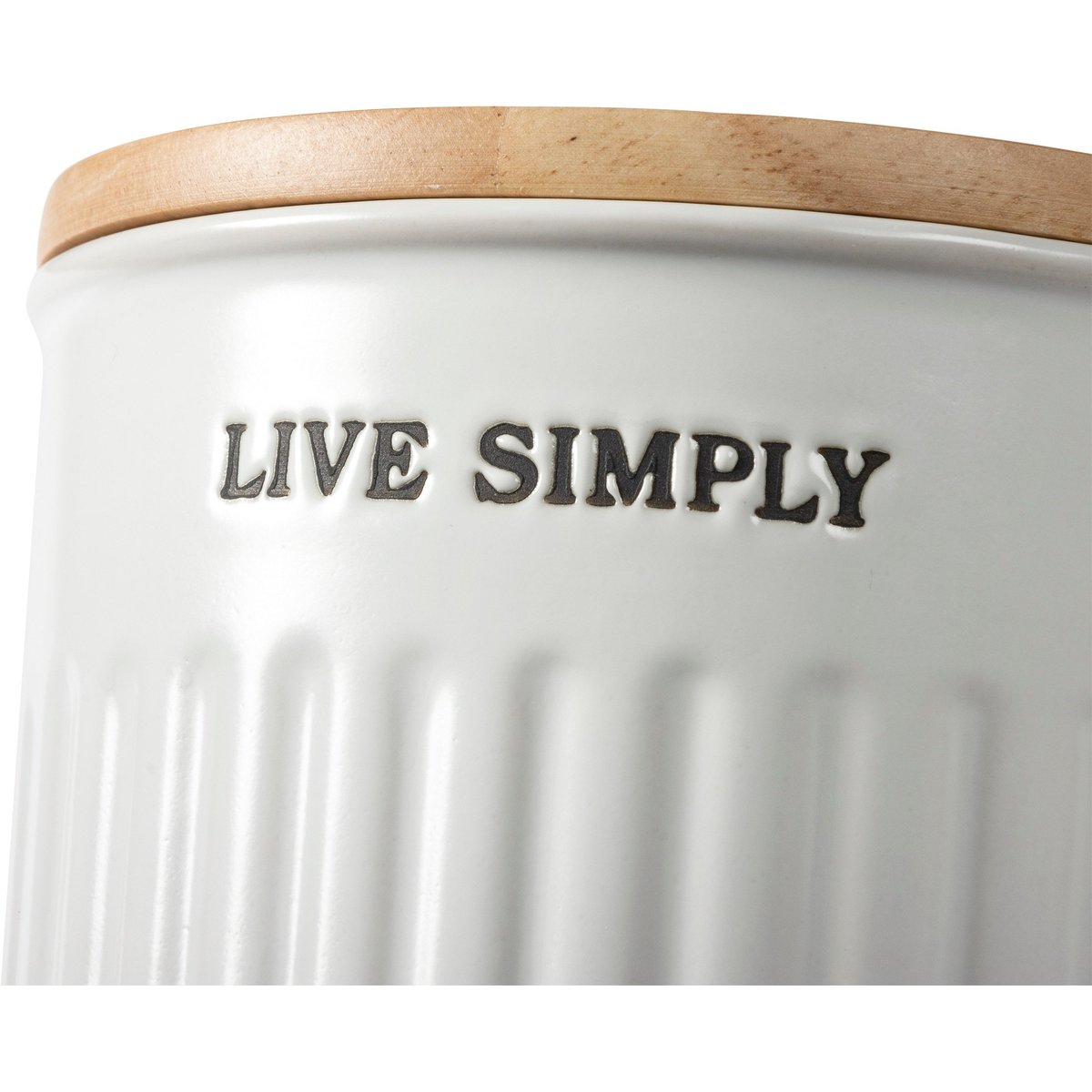 Primitives by Kathy Inspirational Stoneware Canister Set with Wood Lids