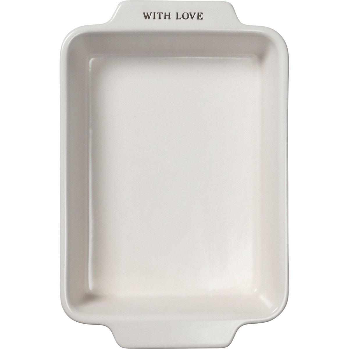 Charming Farmhouse Stoneware Baking Dish Set: 'With Love' & 'Home Made' Rectangle Bakers