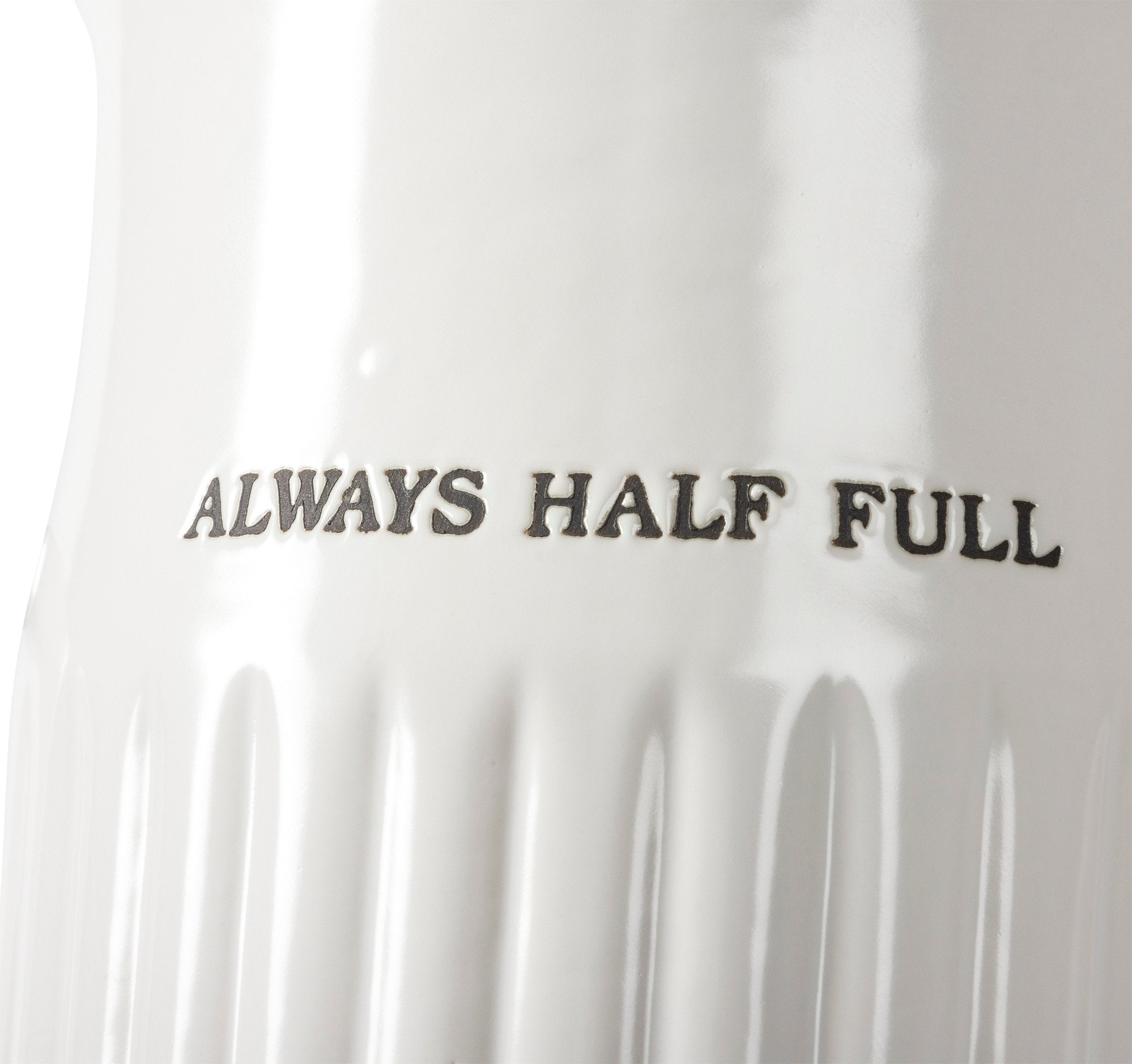 Primitives By Kathy Large Stoneware Pitcher with 'Always Half Full' Sentiment