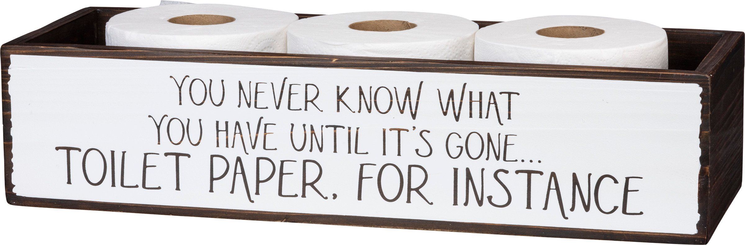 Humorous 'Nice Butt' Wooden Toilet Paper Holder Bin - Rustic Bathroom Storage Decor