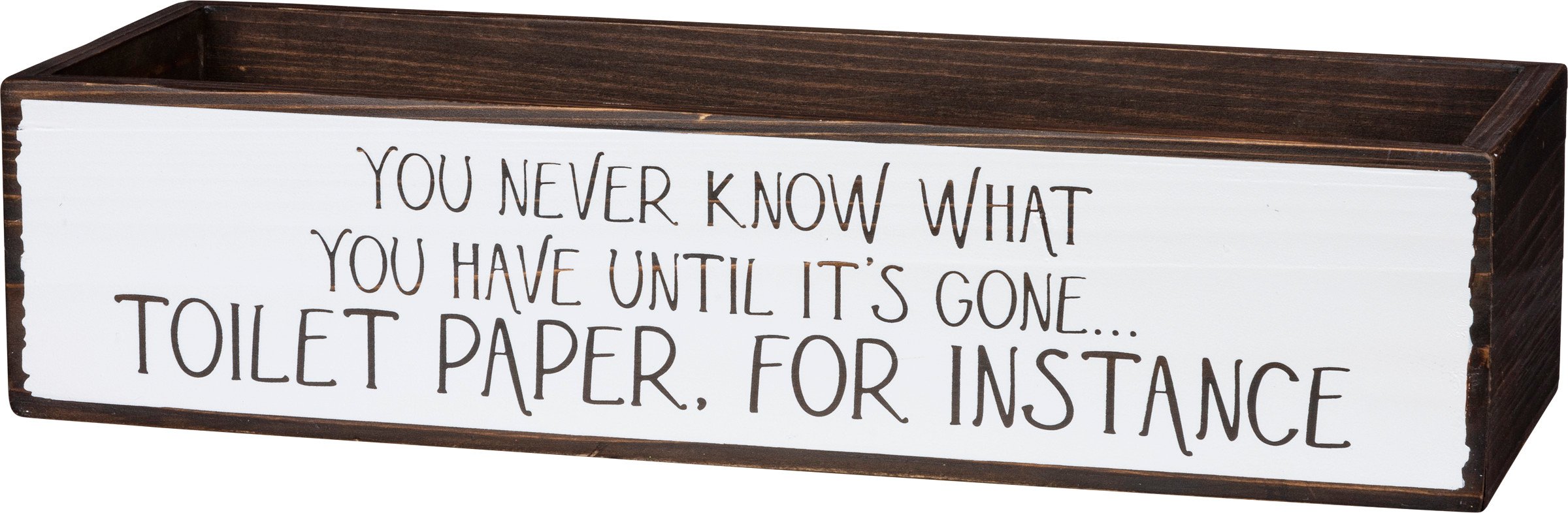 Humorous 'Nice Butt' Wooden Toilet Paper Holder Bin - Rustic Bathroom Storage Decor