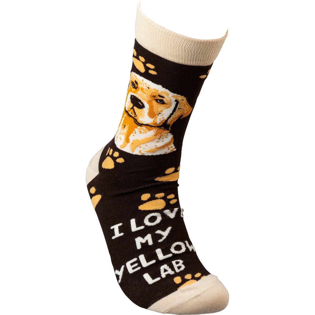Premium 'I Love My Yellow Lab' Socks: Cozy Cotton-Blend, Block Print Portrait