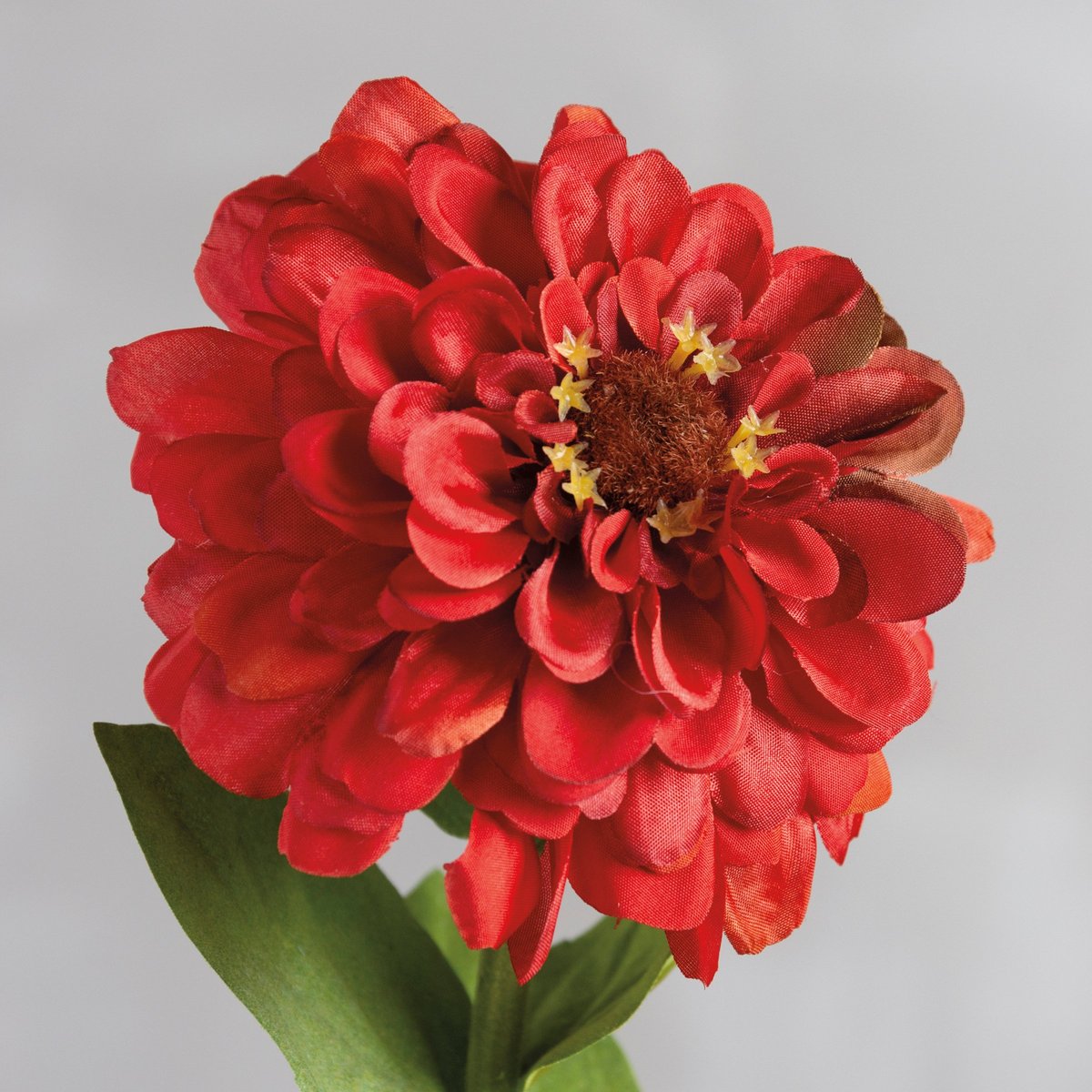 Vibrant Red Zinnia Floral Pick - Lifelike Artificial Flower Stem Decor