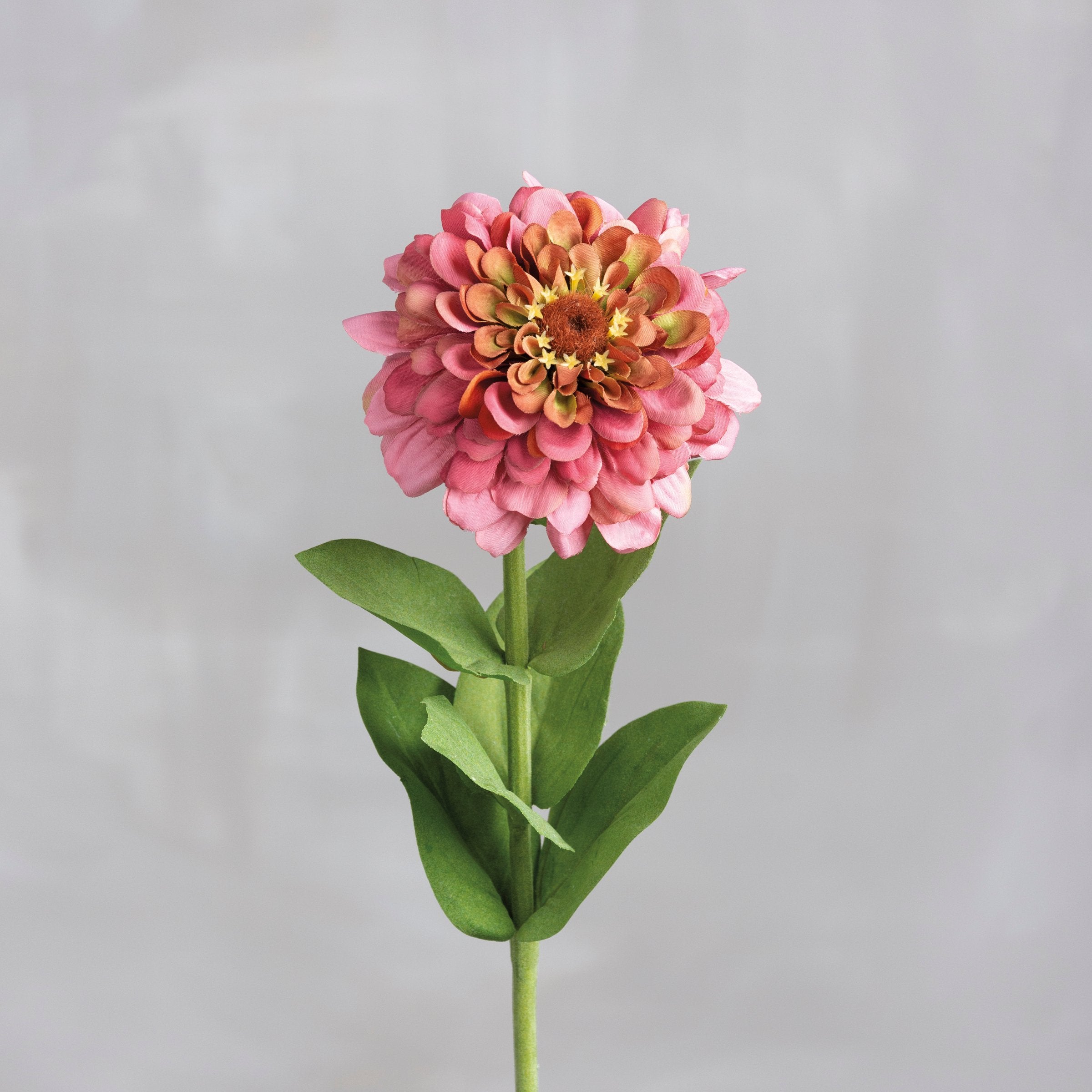 Vibrant Pink Zinnia Floral Pick for Home Decorating, Lifelike Fabric Blooms