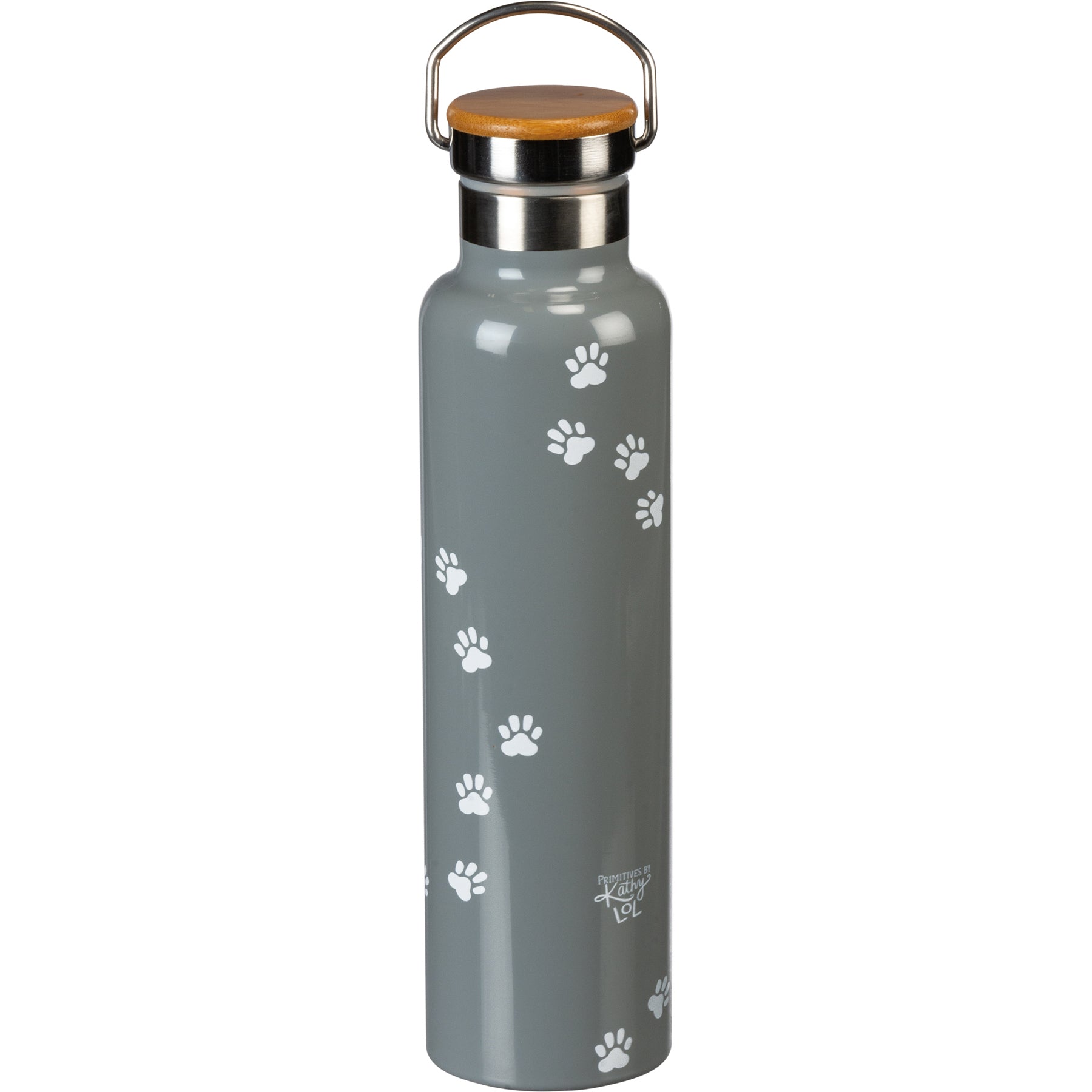 Cute 'Love My Rescue' Insulated Stainless Steel Water Bottle with Bamboo Lid