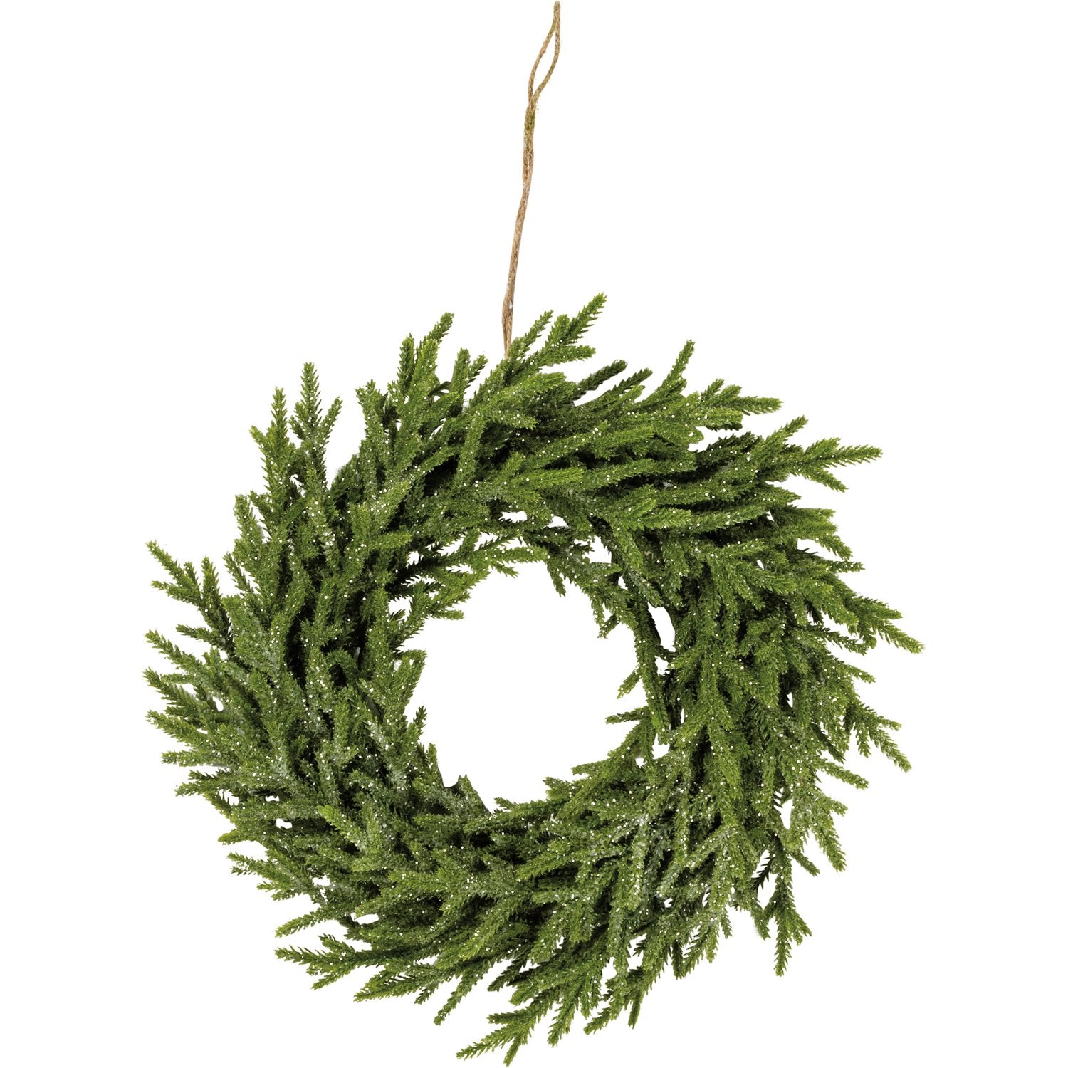 Sparkling Ice Frosted 14-inch Christmas Wreath with Glitter for Festive Holiday Decor