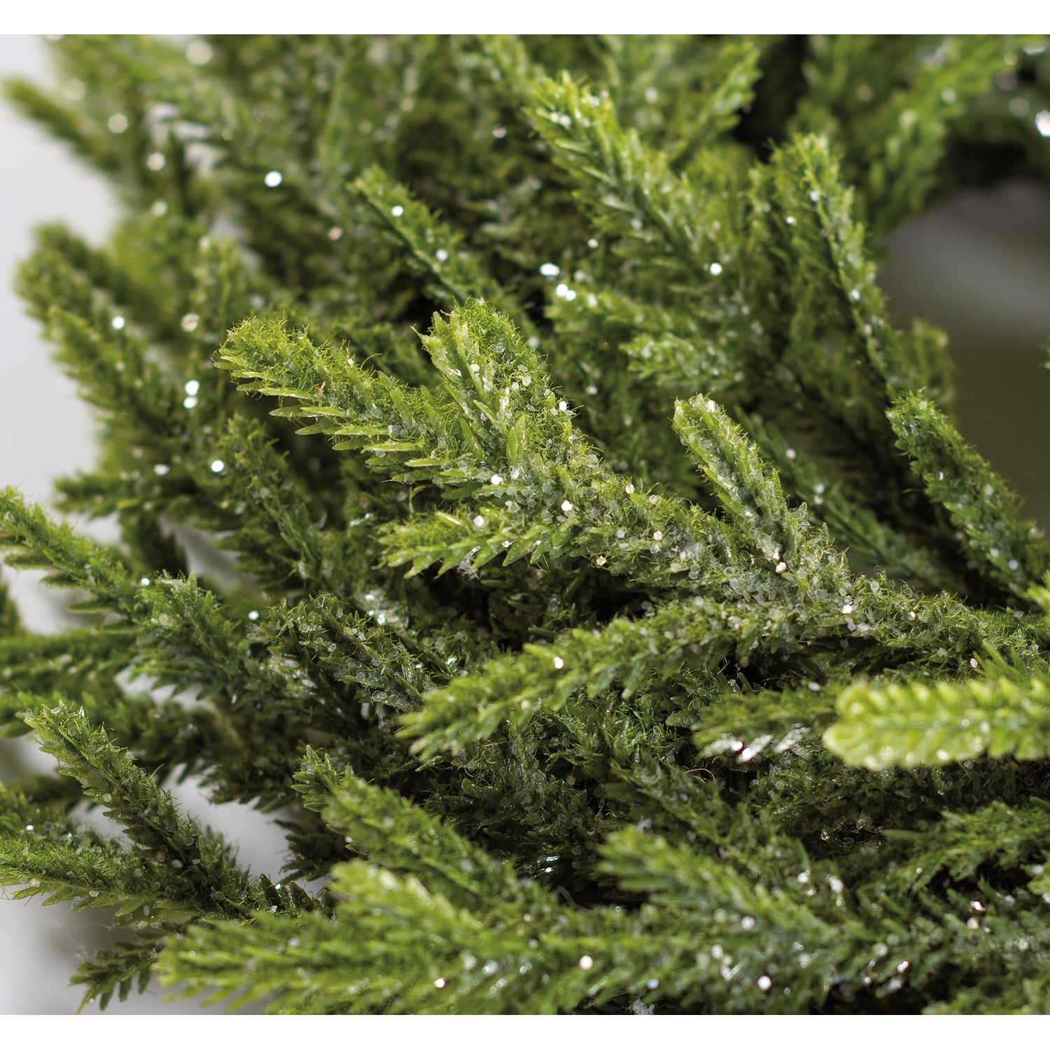 Sparkling Ice Frosted 14-inch Christmas Wreath with Glitter for Festive Holiday Decor