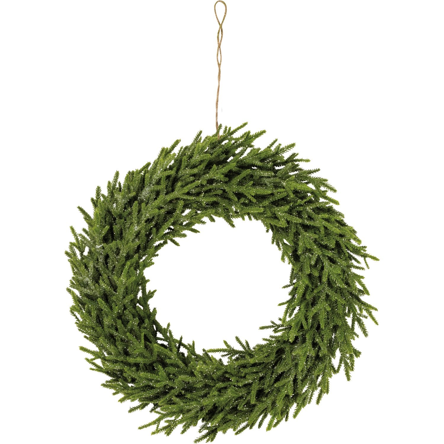 Sparkling Winter Ice Wreath - 18-inch Faux Evergreen Christmas Decor