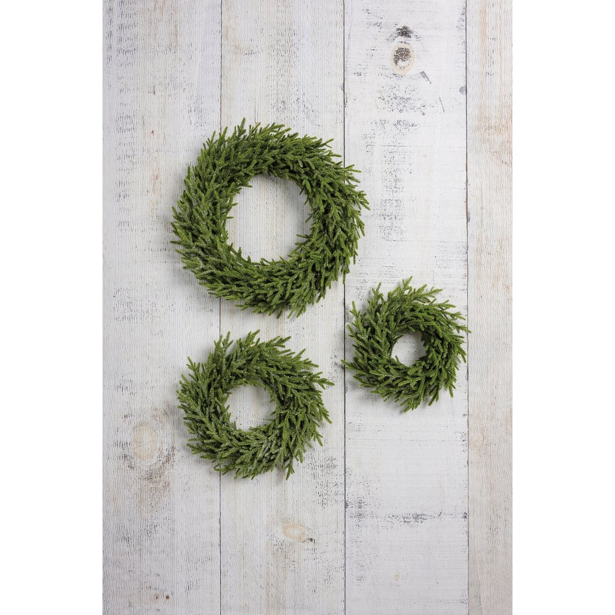 Sparkling Winter Ice Wreath - 18-inch Faux Evergreen Christmas Decor