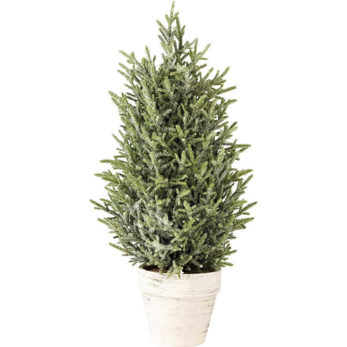 Sparkling Icy Bristle Christmas Tree with Flower Pot Base, 24-Inch Tall