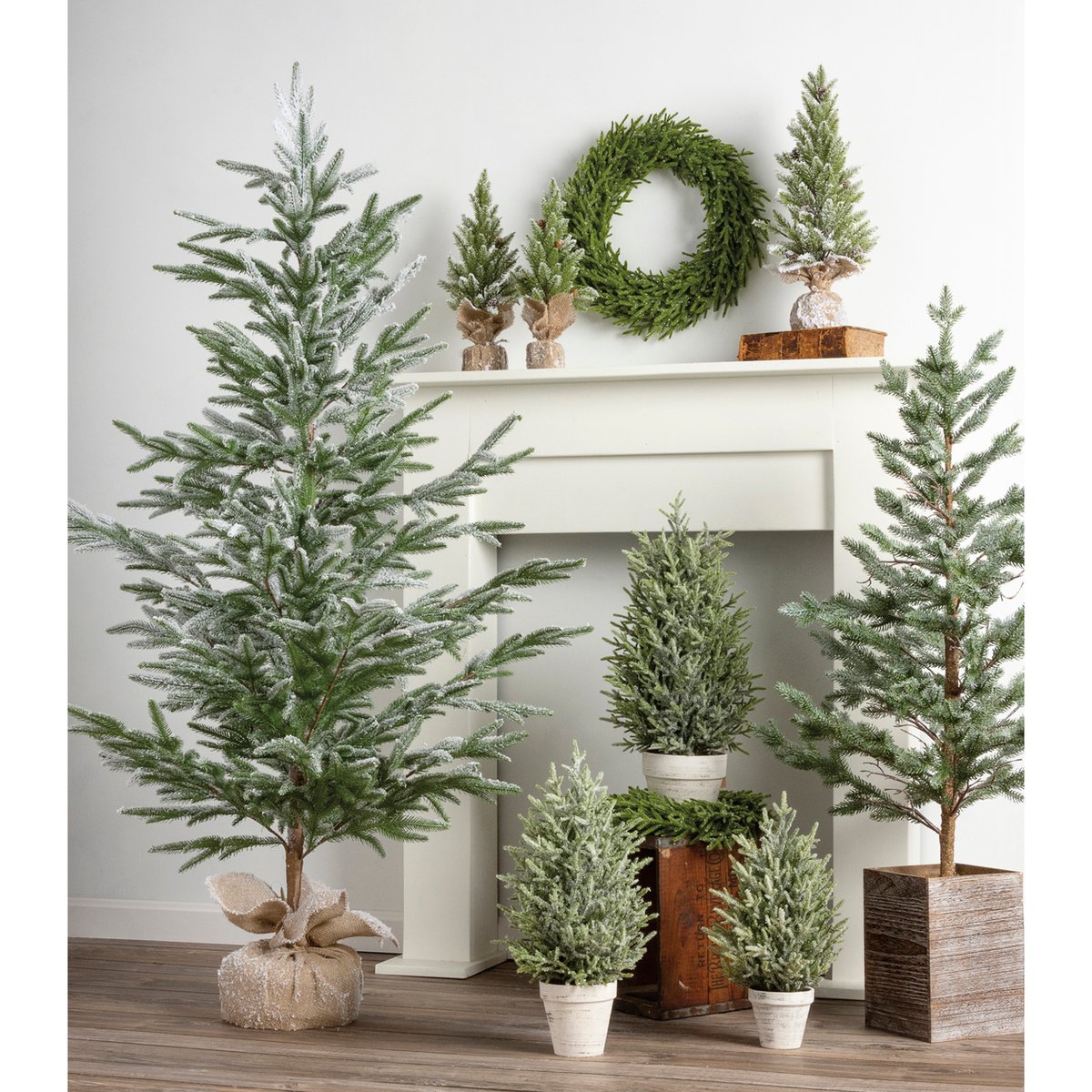 72-Inch Snowy Artificial Pine Christmas Tree with Flocked Bristle Branches