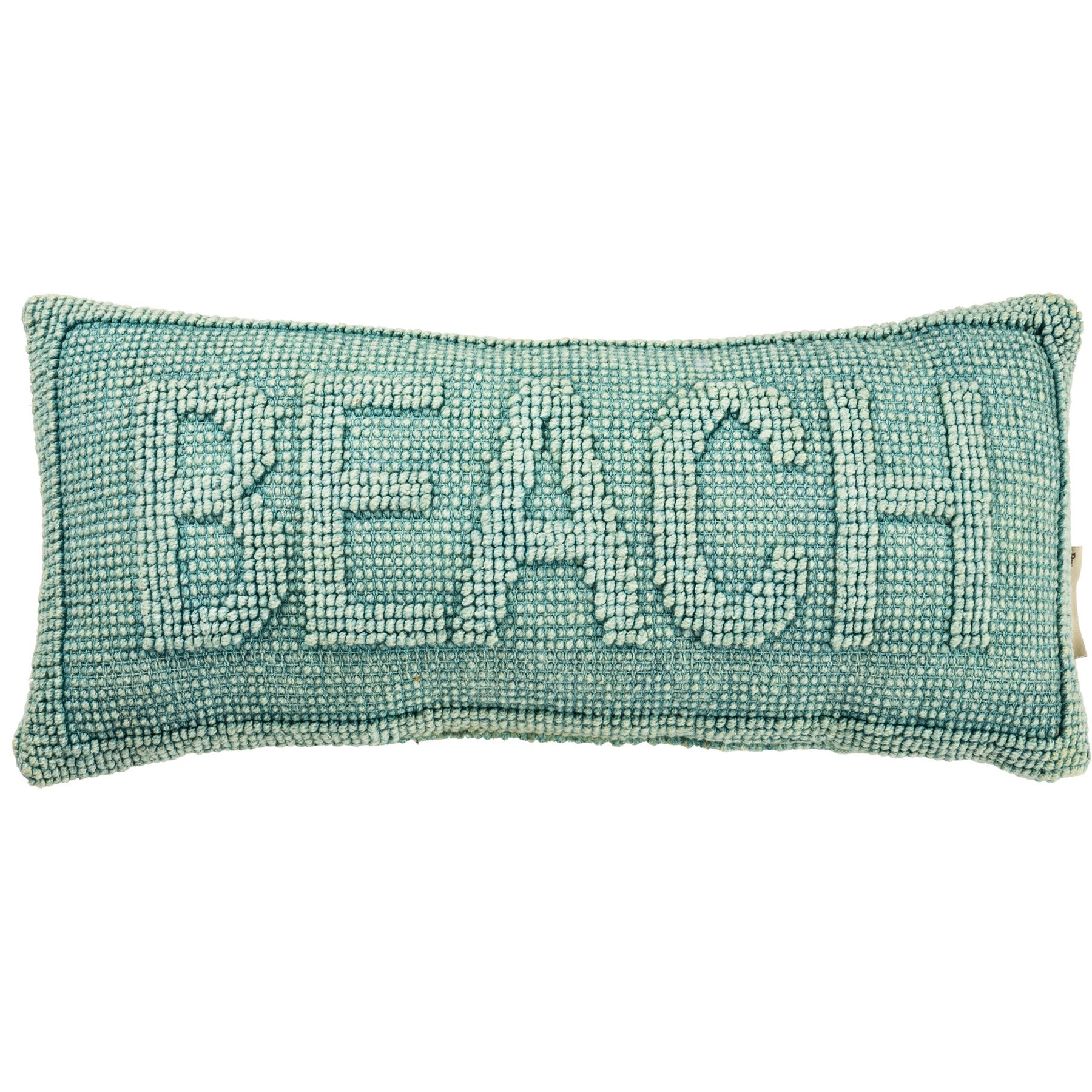 Coastal Beach Sentiment Decorative Pillow: Soft Cotton Canvas with Zippered Cover