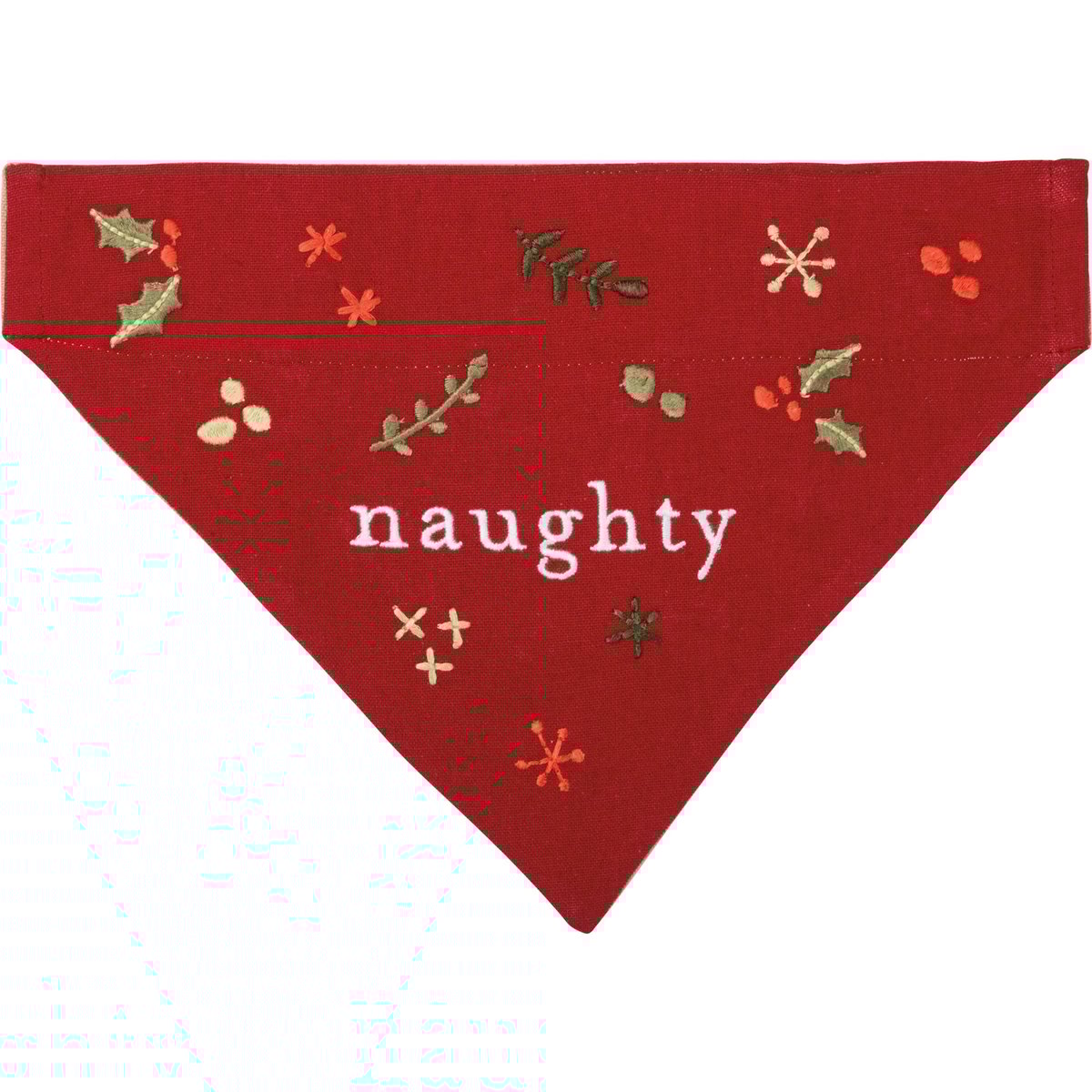 Reversible Naughty or Nice Festive Holiday Pet Collar Bandana