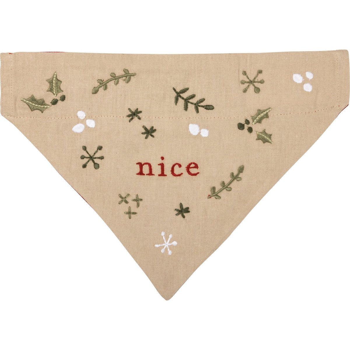 Reversible Naughty or Nice Festive Holiday Pet Collar Bandana