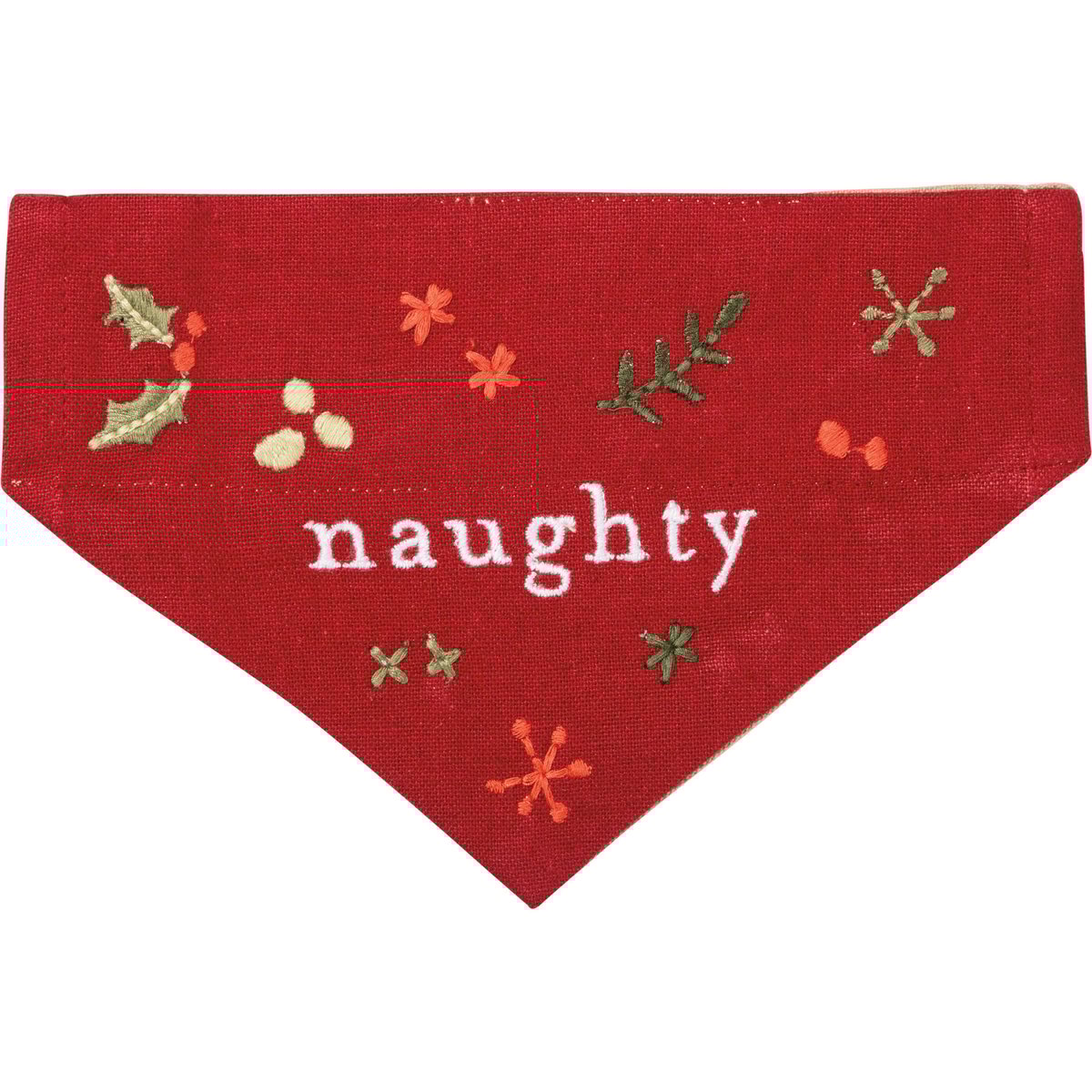 Reversible Naughty or Nice Festive Holiday Pet Collar Bandana