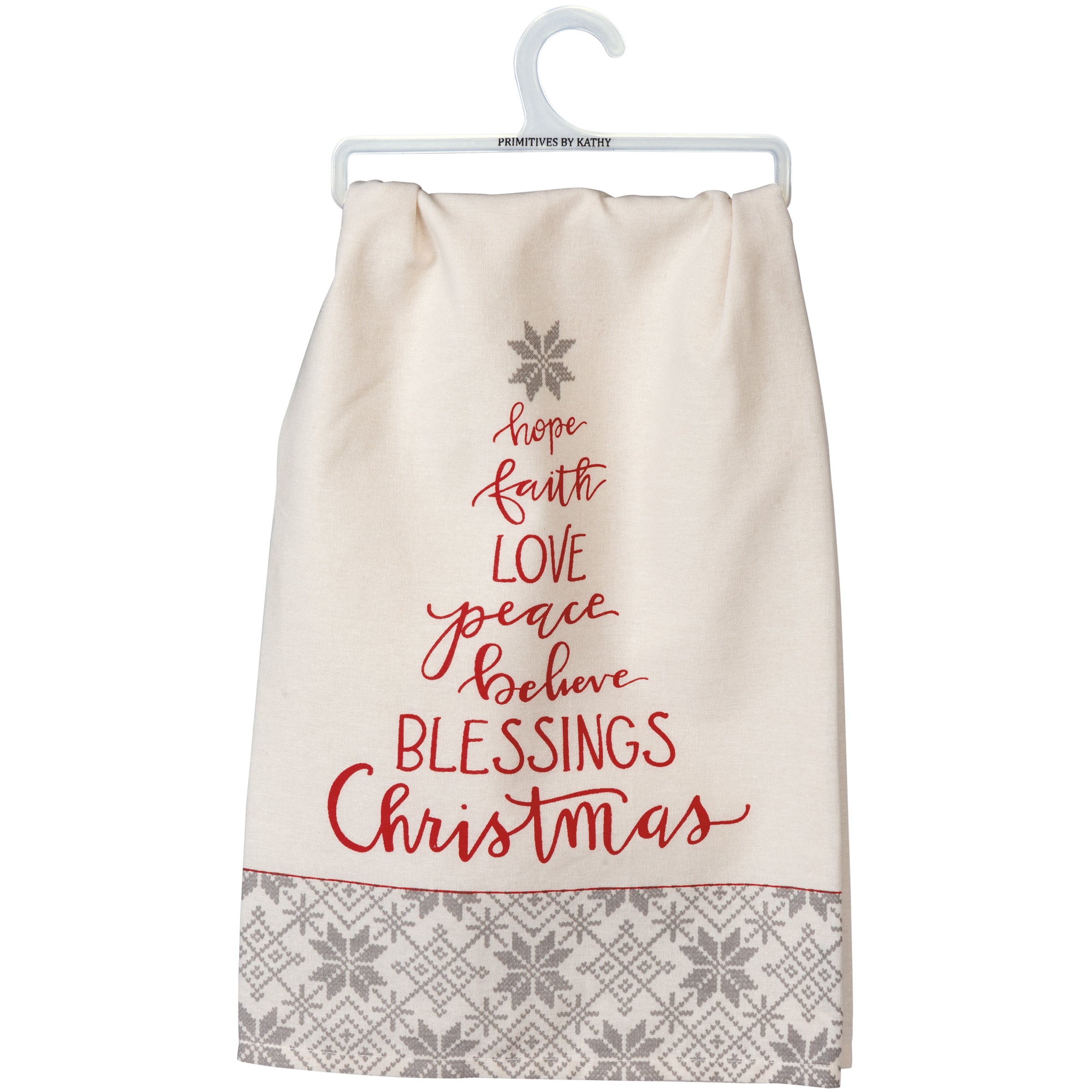 Hope Faith Love Peace Believe Blessings Christmas Cotton Kitchen Towel