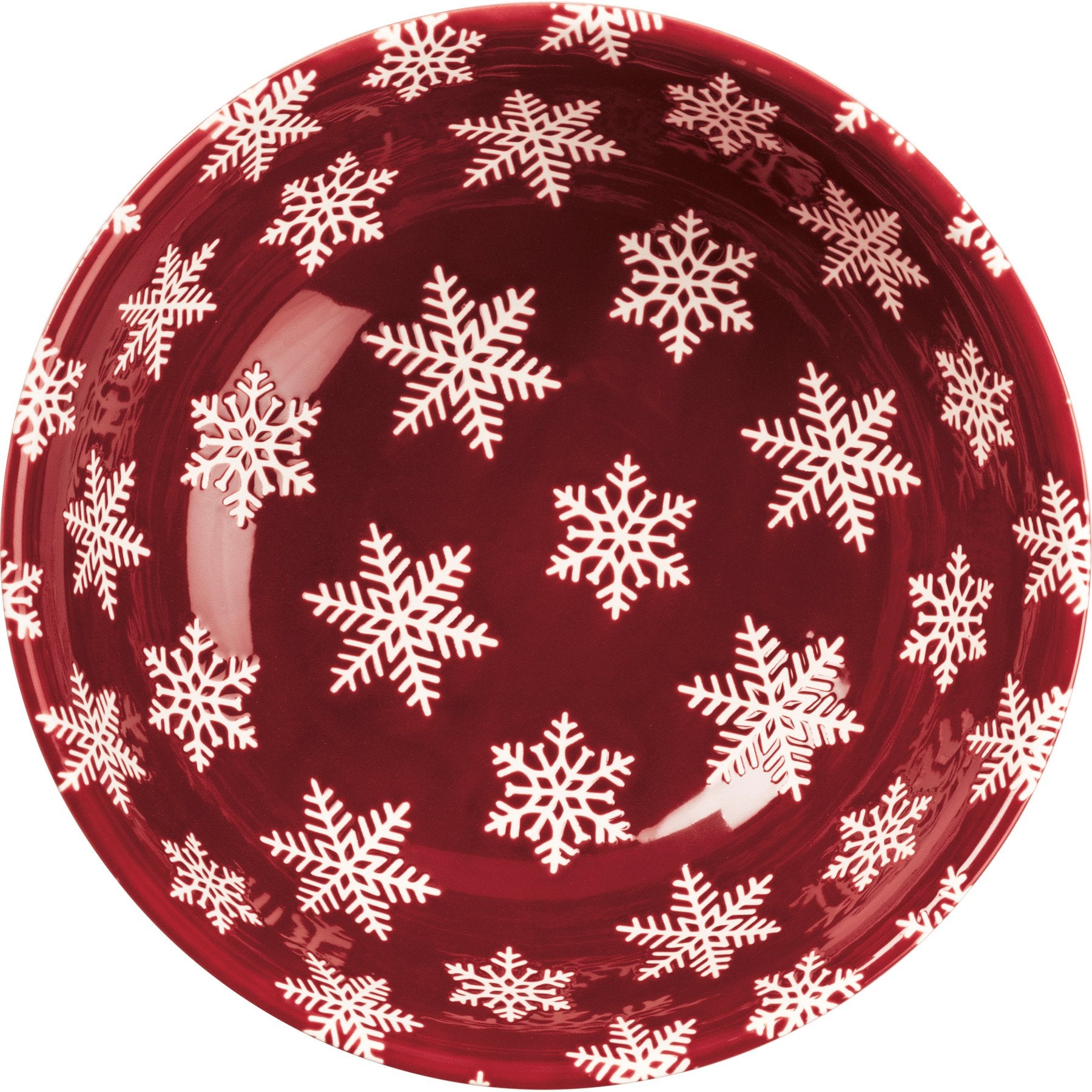 Festive Stoneware Christmas Bowl Set: Snowflake & Deer Design - 3-Piece Holiday Dishes