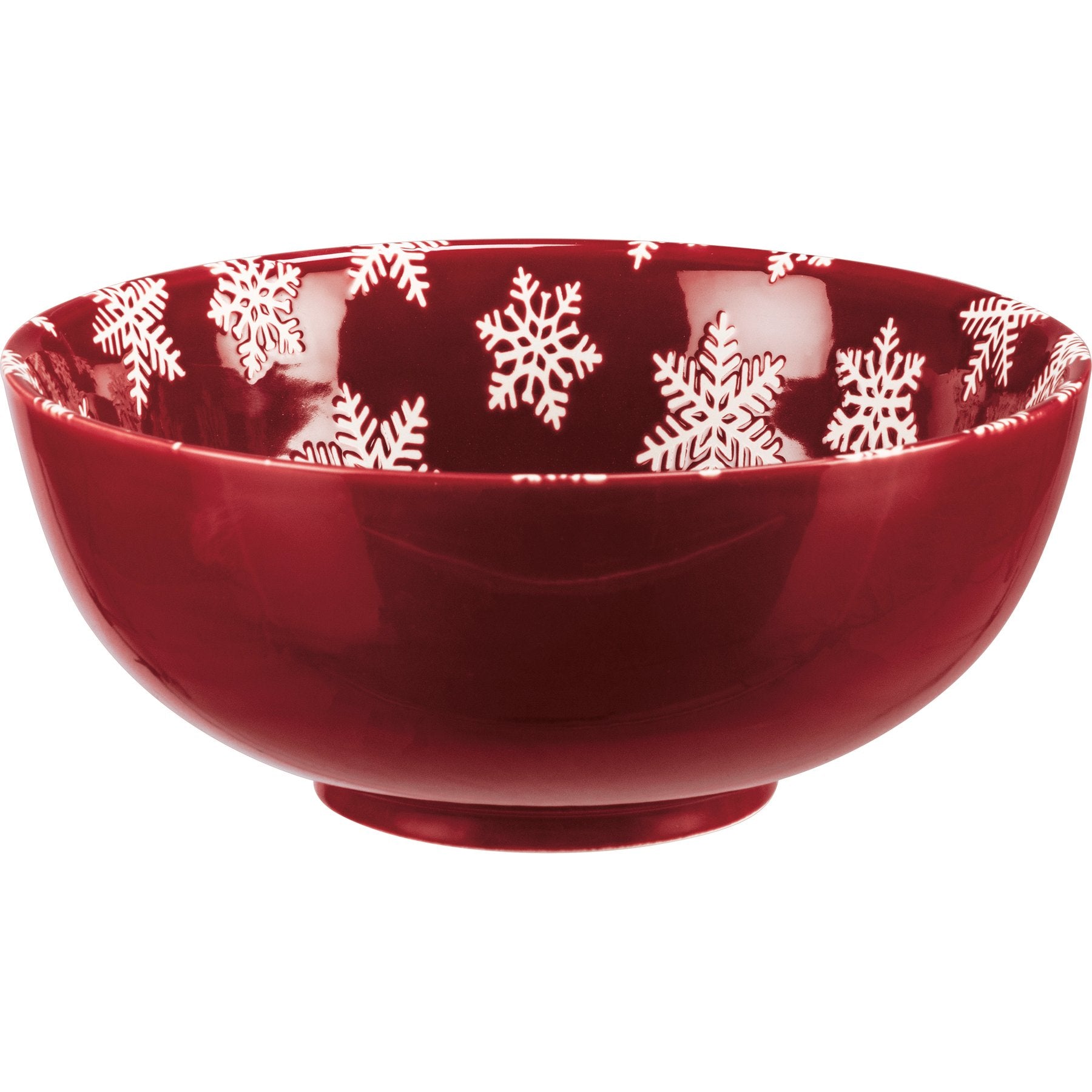 Festive Stoneware Christmas Bowl Set: Snowflake & Deer Design - 3-Piece Holiday Dishes