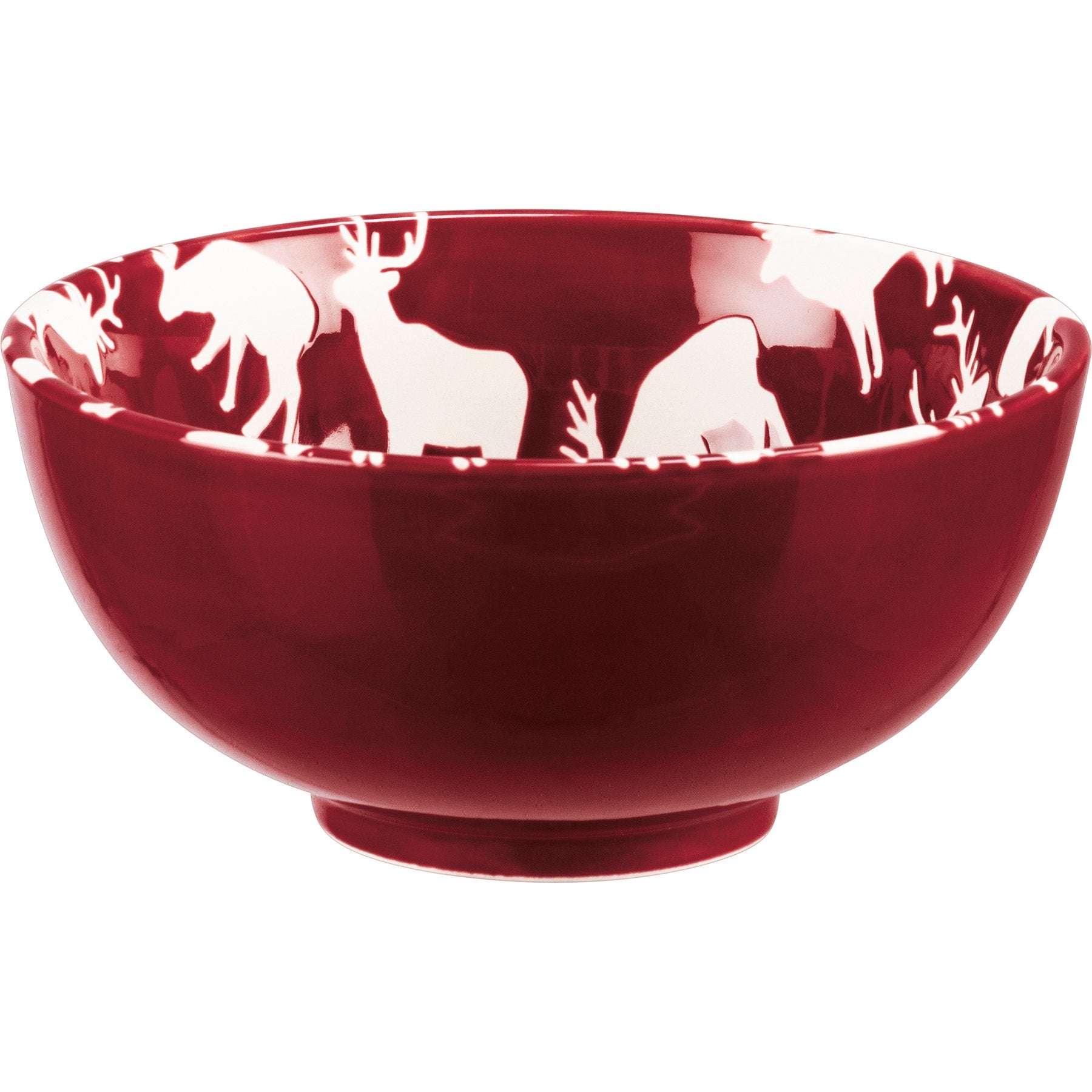 Festive Stoneware Christmas Bowl Set: Snowflake & Deer Design - 3-Piece Holiday Dishes