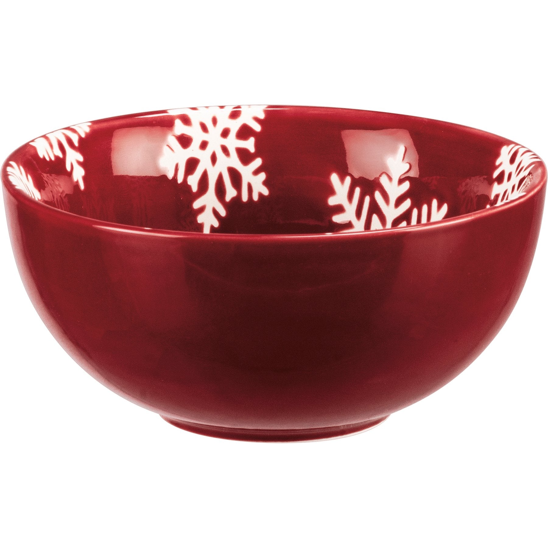 Festive Stoneware Christmas Bowl Set: Snowflake & Deer Design - 3-Piece Holiday Dishes