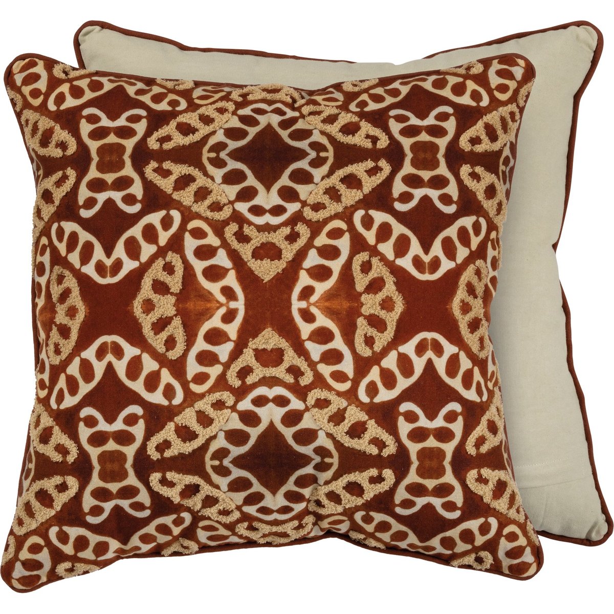 Bohemian Chic Willow Pillow: Soft Cotton, Stitched Toweling Design, Zippered Cover