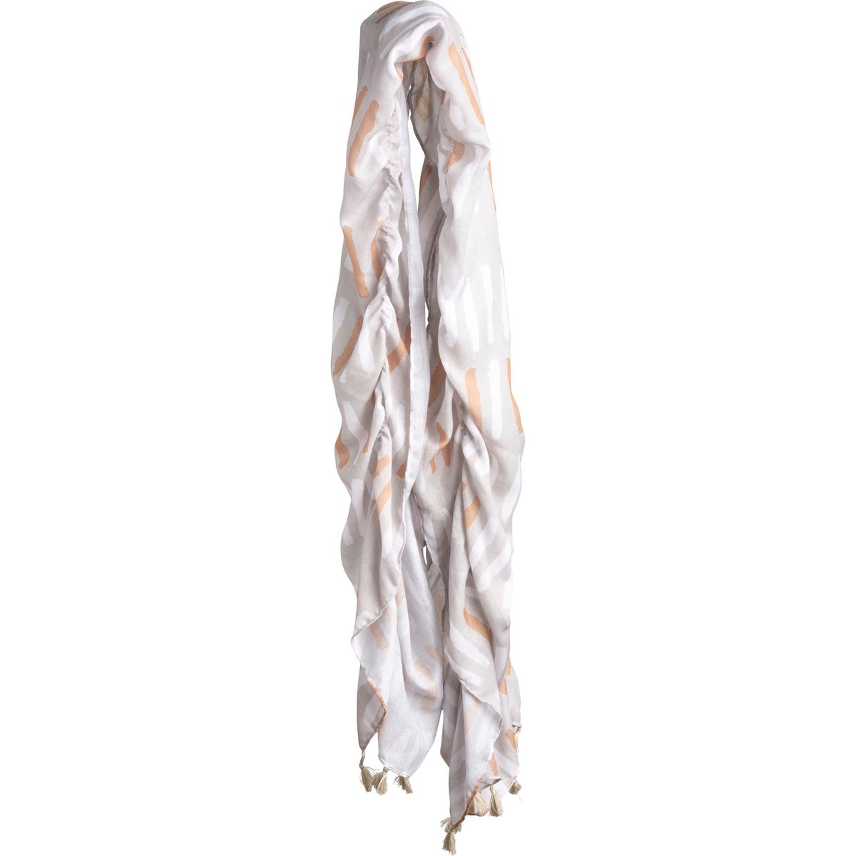 Bohemian Parker Scarf: Artisanal Patterned Polyester Tassel Scarf by Primitives by Kathy