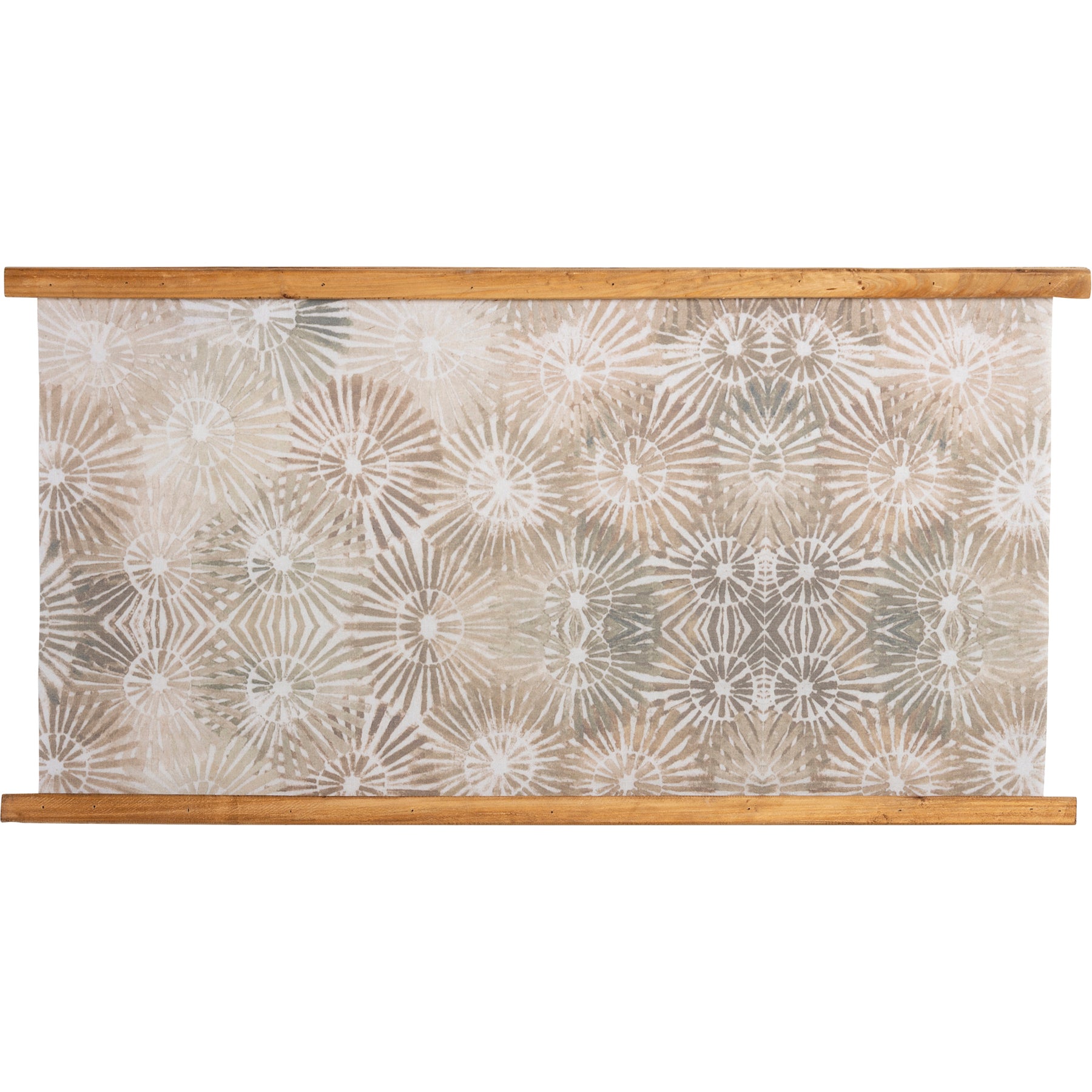 Artisanal Bohemian Canvas Wall Art with Wood Frame & Jute Hanger