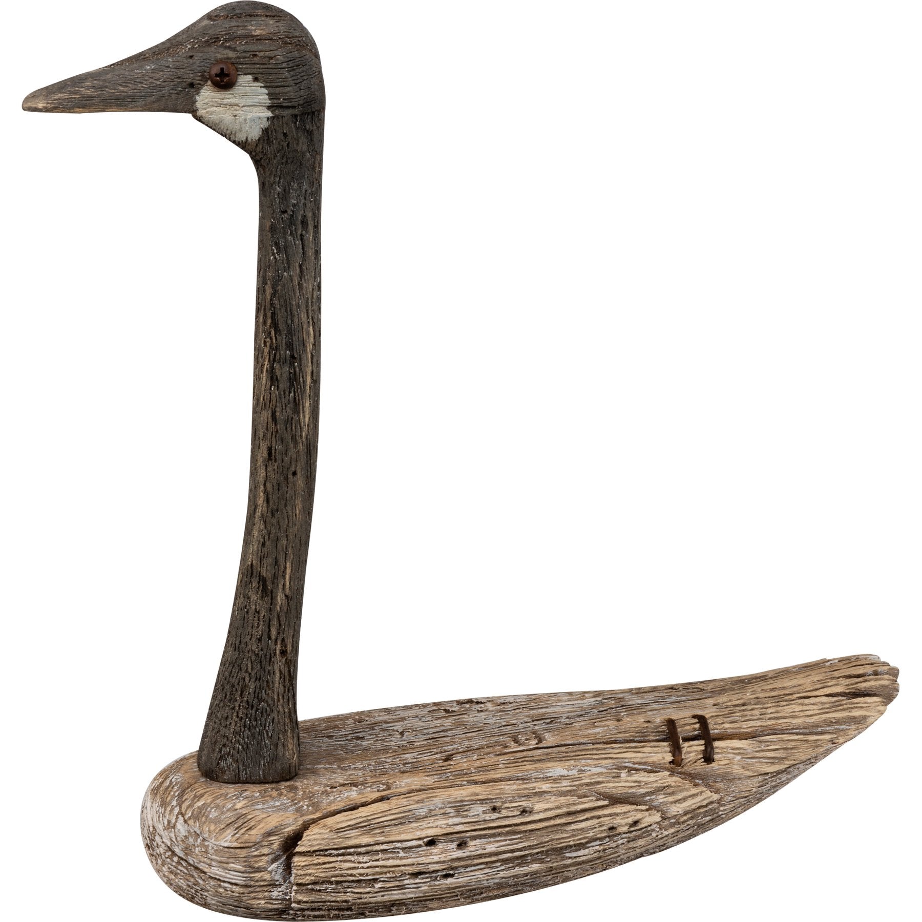 Large Wooden Goose Sitter Decor - Rustic Farmhouse Accent Figurine