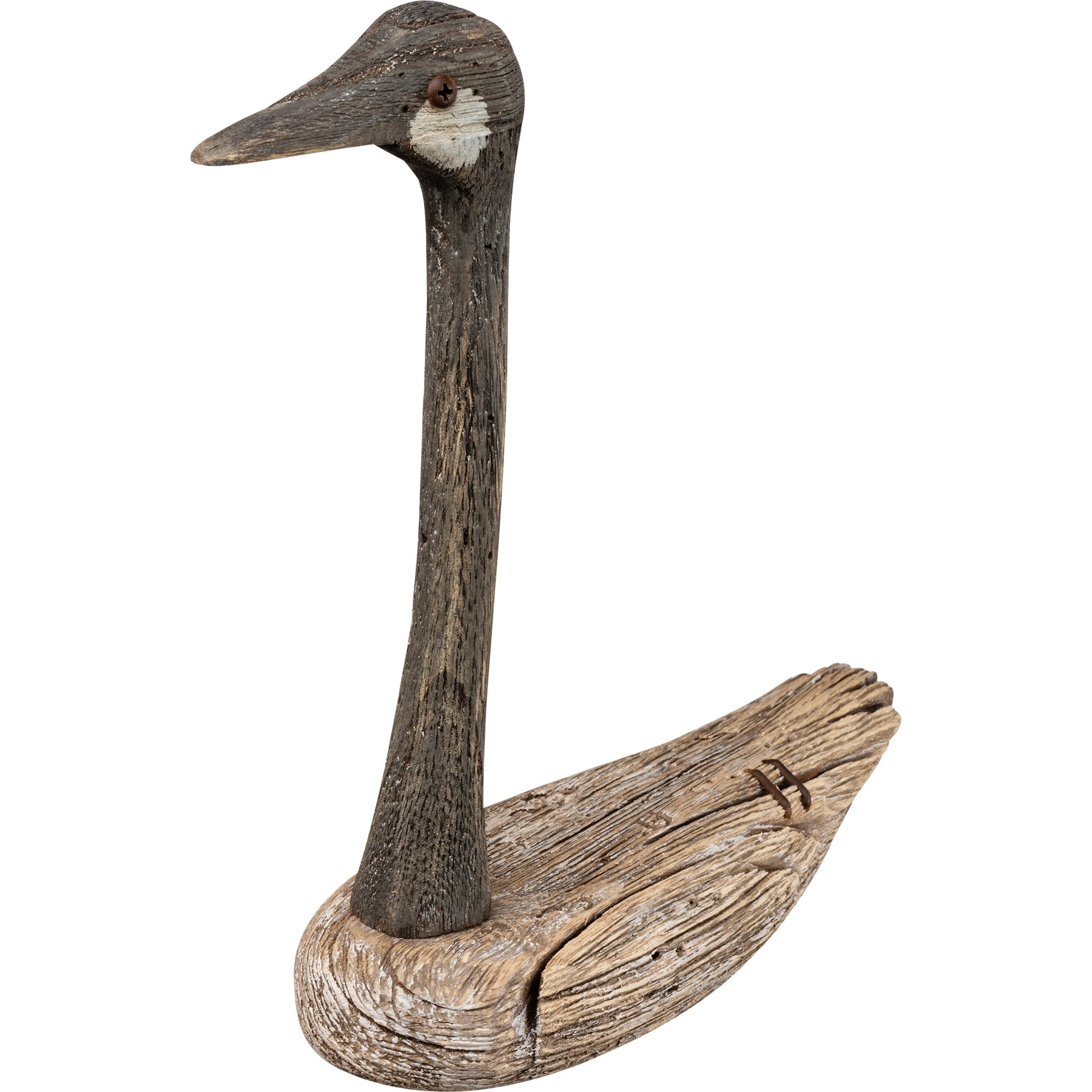 Large Wooden Goose Sitter Decor - Rustic Farmhouse Accent Figurine