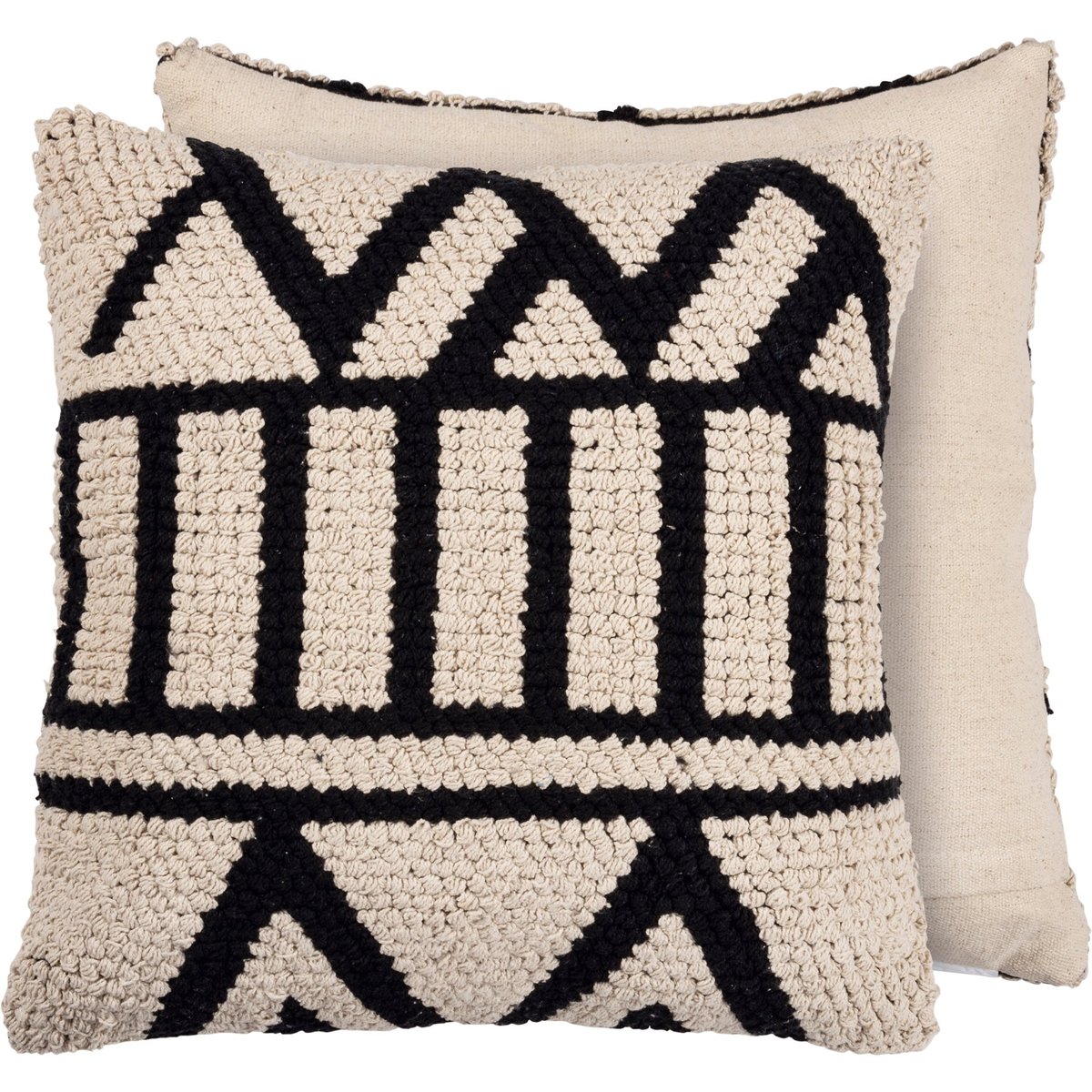 Primitives by Kathy Cream Geometric Square Throw Pillow with Zipper Cover
